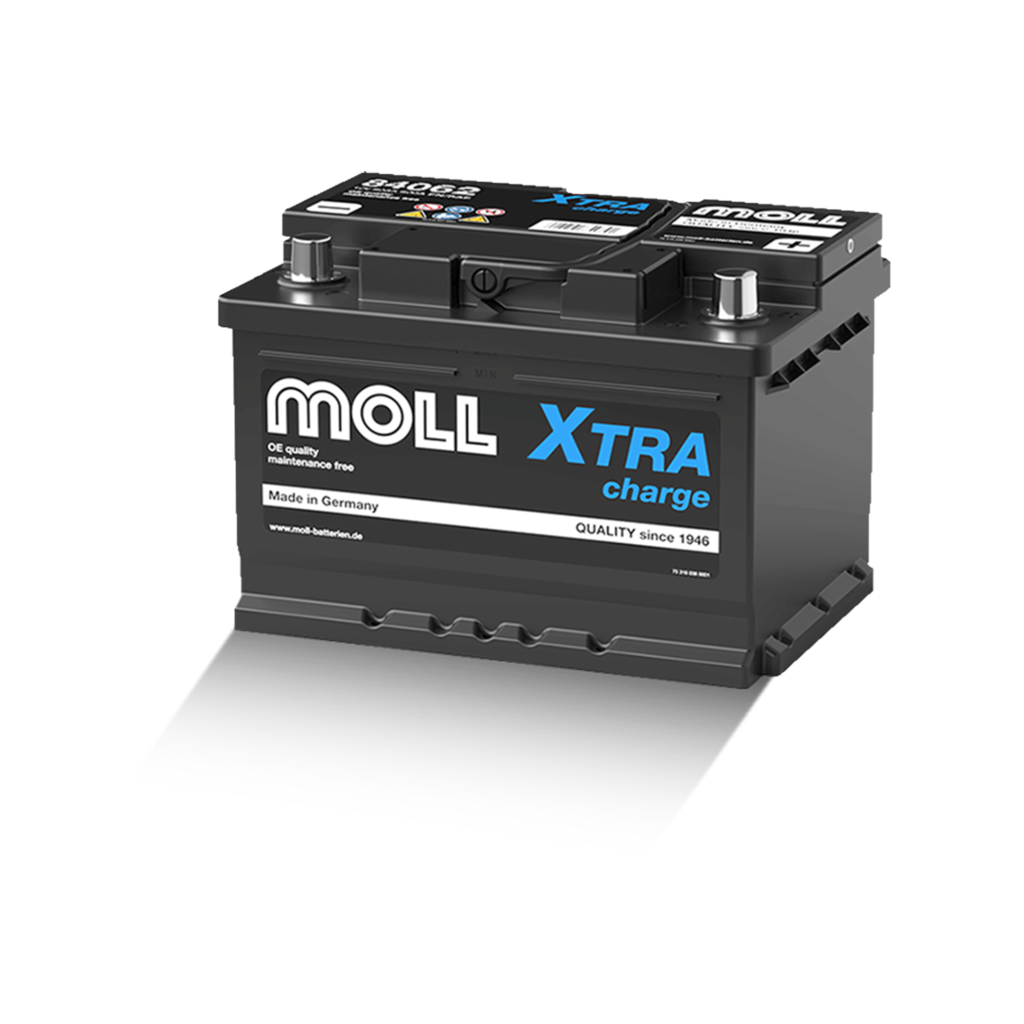 MOLL 84062  XTRA Charge "MADE IN GERMANY" Starterbatterie  12V 62Ah(20h) 620A(EN)
