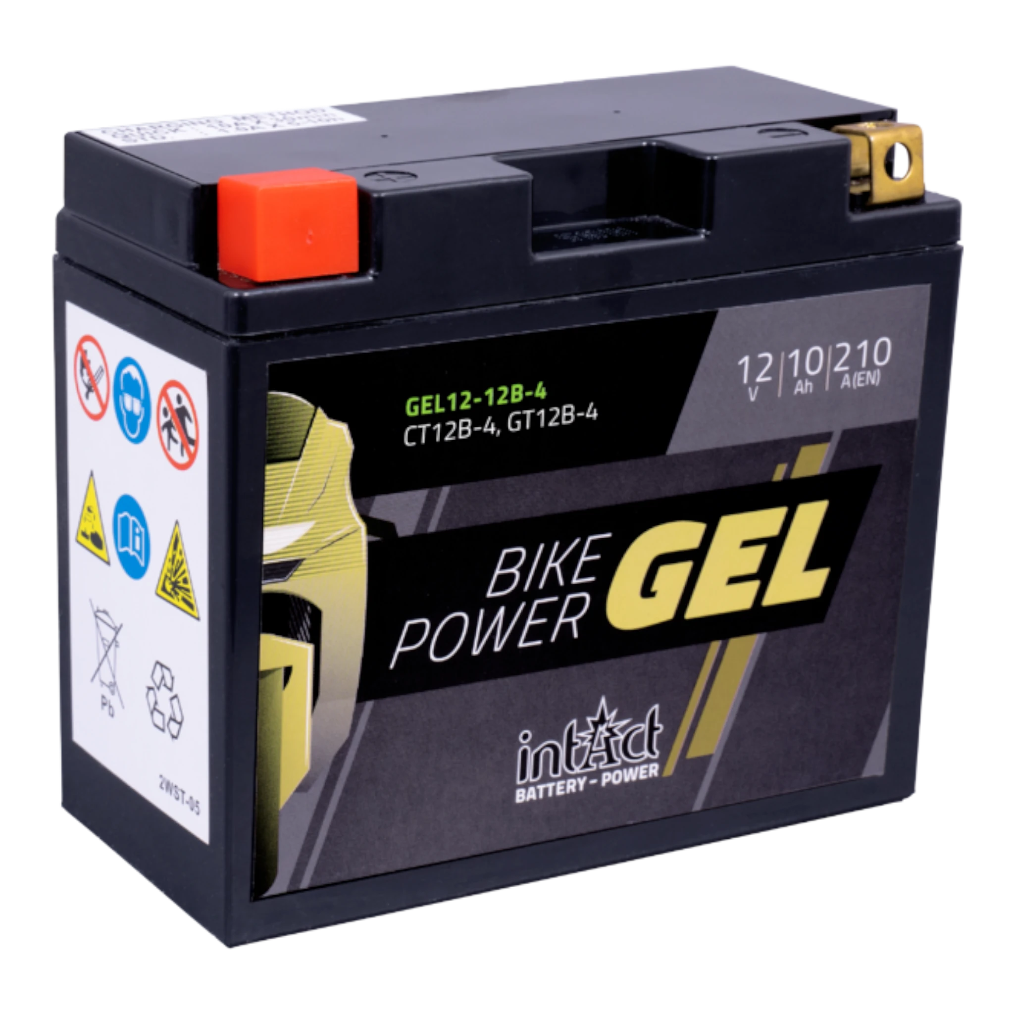 intAct Bike-Power GEL GEL12-12B-4 - Gel Motorradbatterie YT12B-BS - 12V, 10Ah, 210A