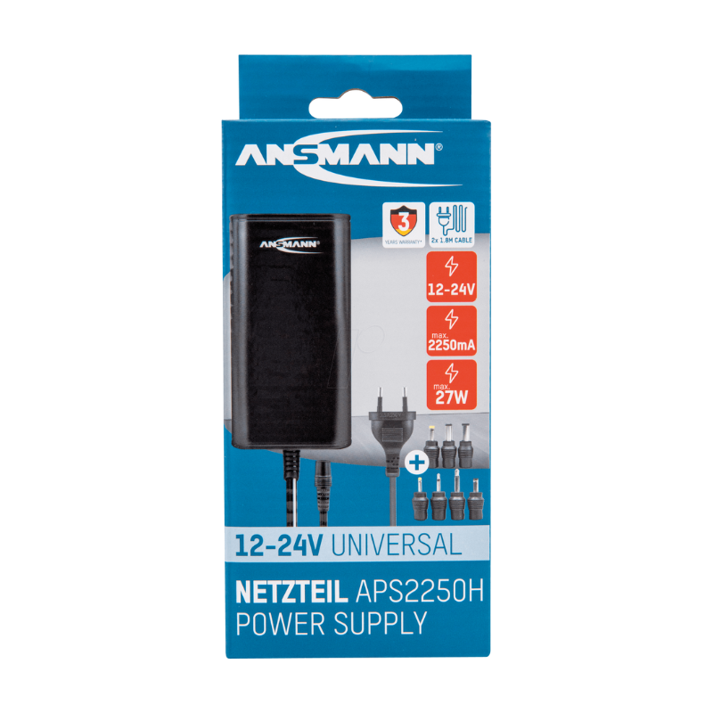 ANSMANN Steckernetzteil APS 2250 H 230V auf 12-24V max. 27W