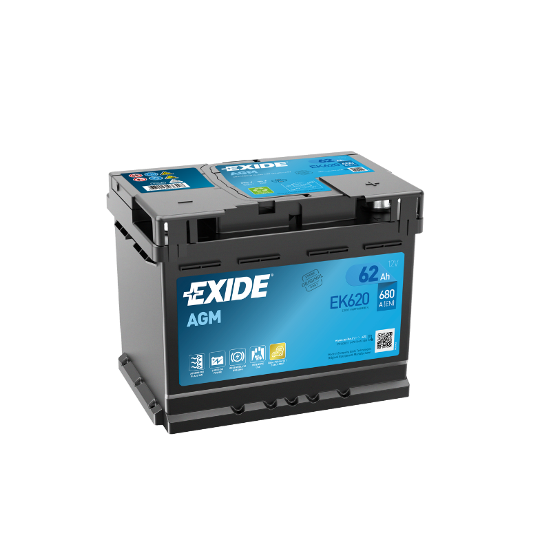 EXIDE EK620 AGM Pb Starterbatterie  12V 62Ah/C20 - 680A(EN)
