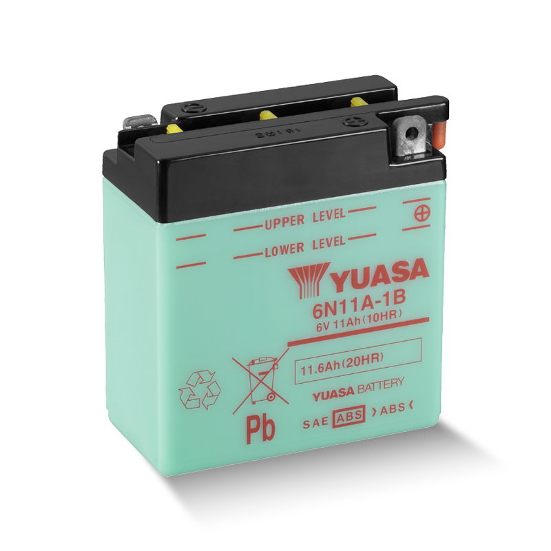 YUASA 6N11A-1B 6V 11,6Ah/C20 - 80 A (EN) Motorradbatterie