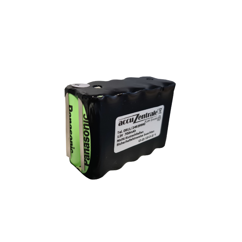 Konfektion Akku für RWA Rauchwarnanlagen 12V 700mAh Ni-Cd eingeschrumpft mit Löchern