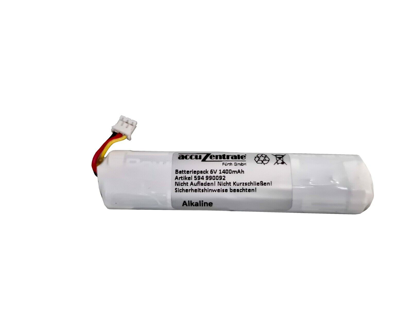 Konfektion Batterie passend für TELENOT BP3 Alkaline 6V 1,4Ah LR03 mit 3-poligem Stecker