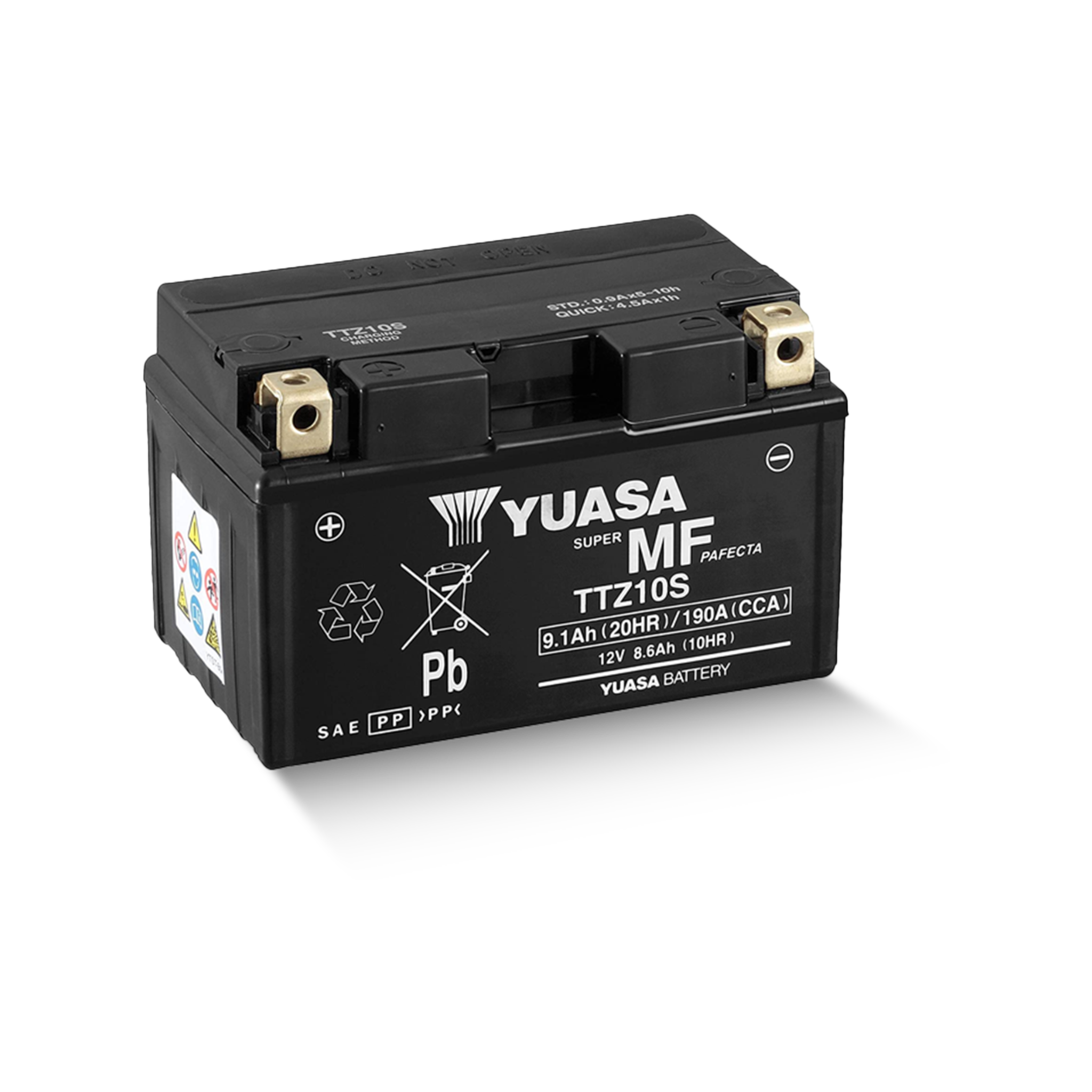 YUASA TTZ10S-BS 12V 9,1Ah/C20 - 190A (EN) Motorradbatterie WF