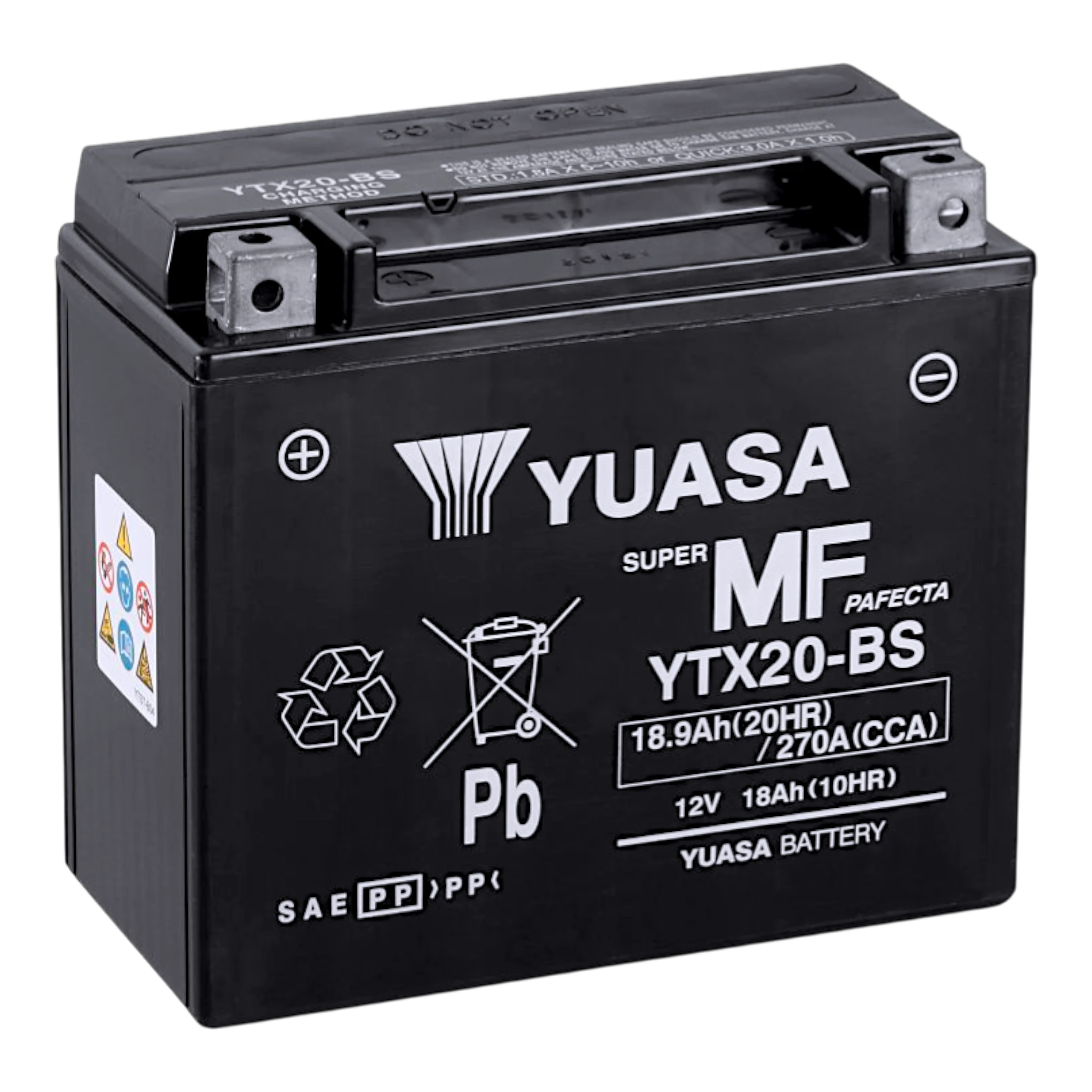 Yuasa YTX20-BS / 82001 12V 18Ah - 280A (EN) +/- Motorradbatterie WF