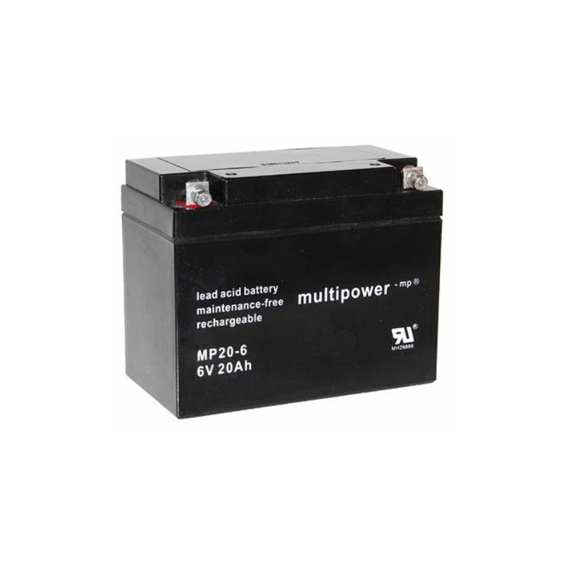MULTIPOWER MP20-6 AGM Akku Pb 6V 20Ah Gewindebolzen mit M5 Loch