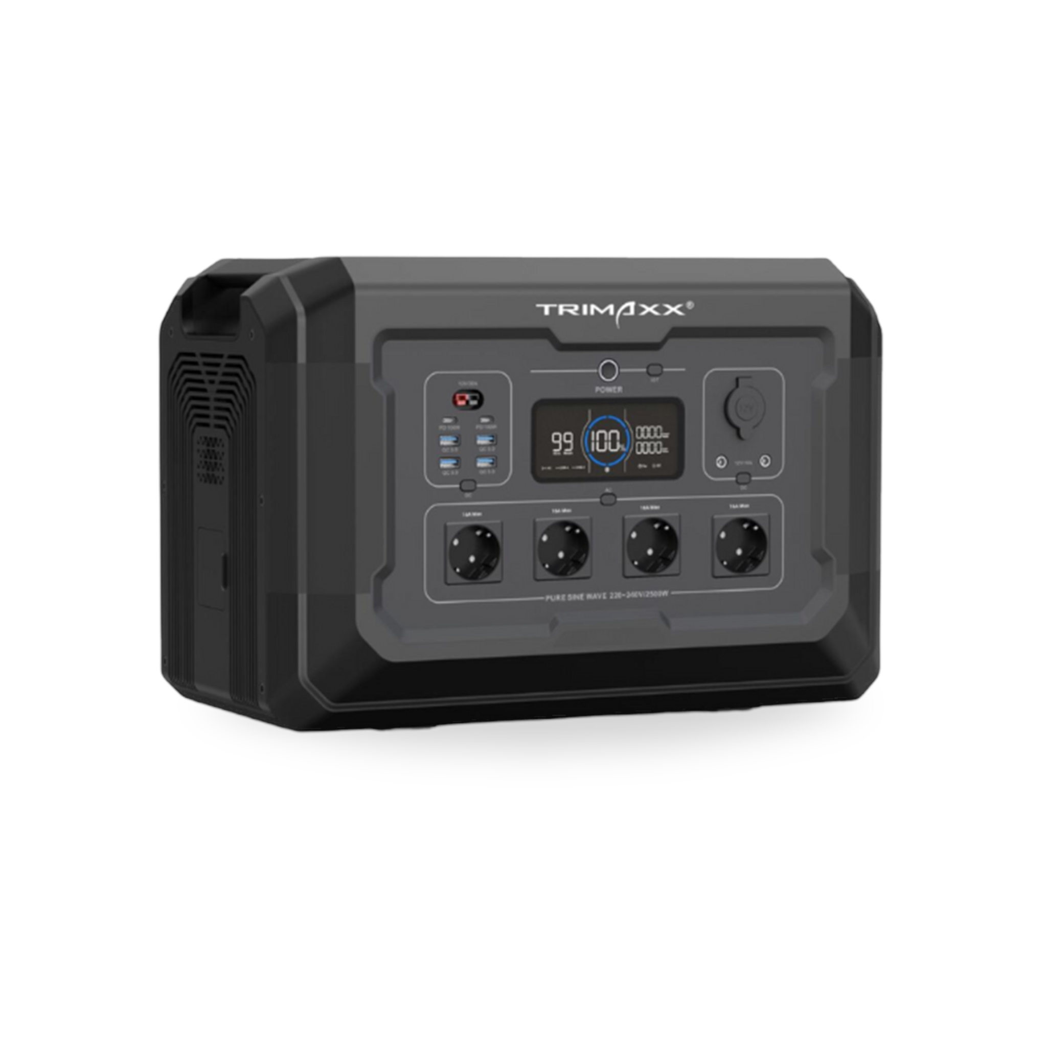 TRIMAXX PPS 2.0 professional Portable Powerstation  2048 Wh LiFePo4  Tragbare Stromversorgung in Kofferformat inkl. Wechselrichter bis 2500 Watt Dauerlast