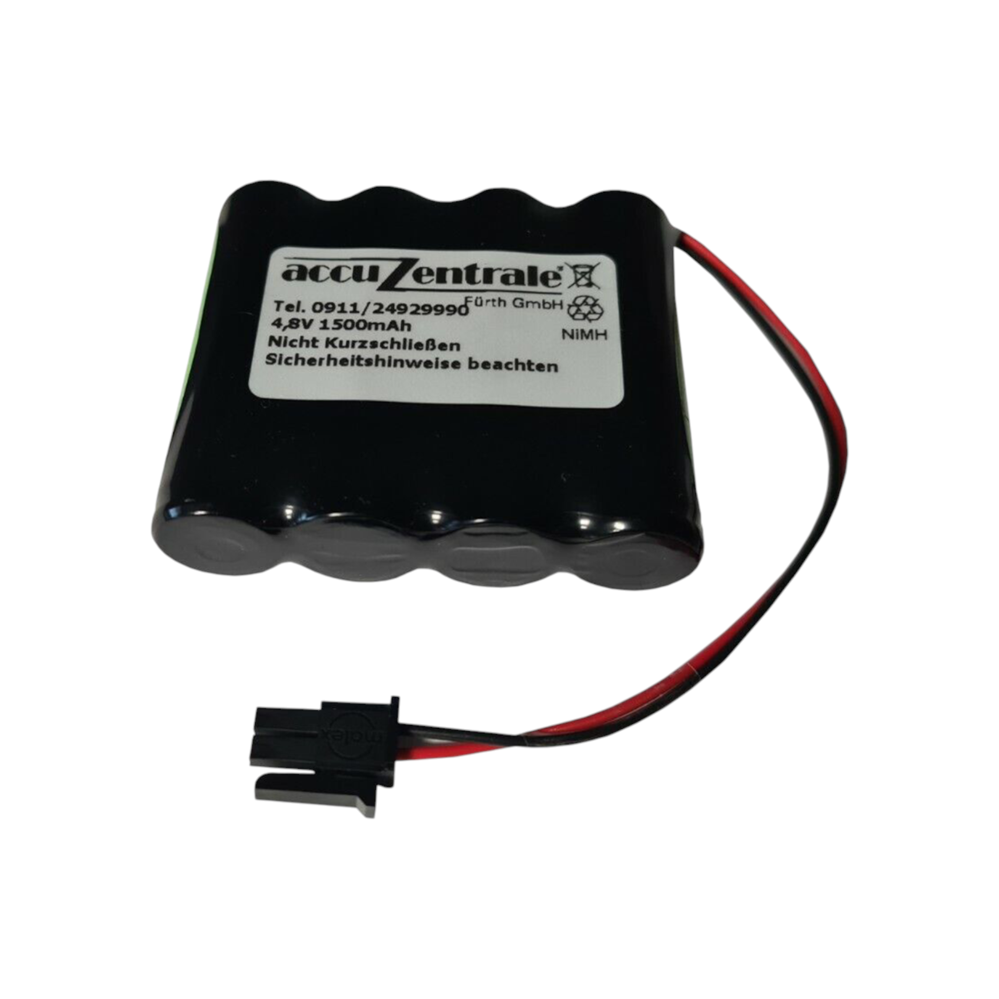4/H-AA1500H Ni-MH 4,8V 1,5Ah Akku für Notleuchte, Hochtemperatur