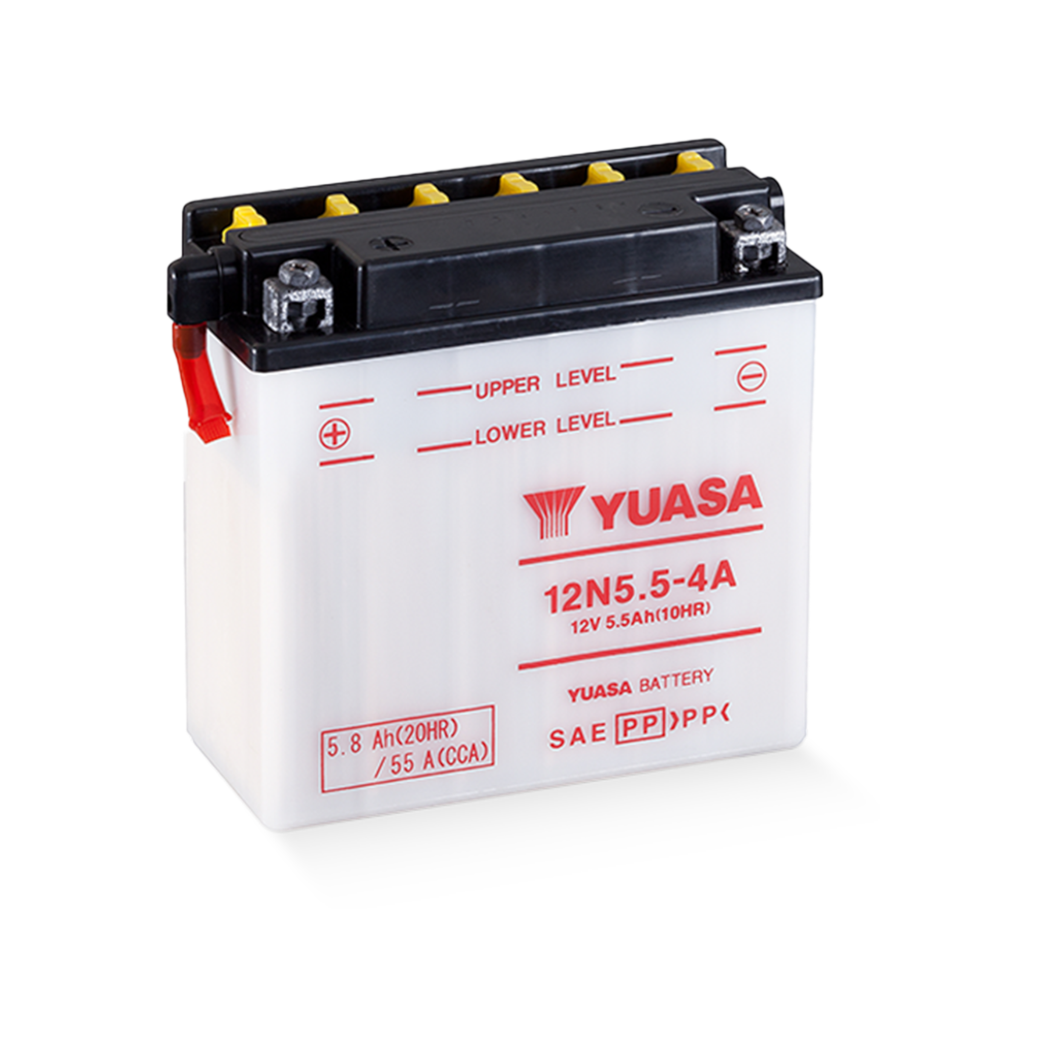 YUASA 12N5.5-4A DC 12V 5,8Ah/C20 - 55A(EN) Motorradbatterie