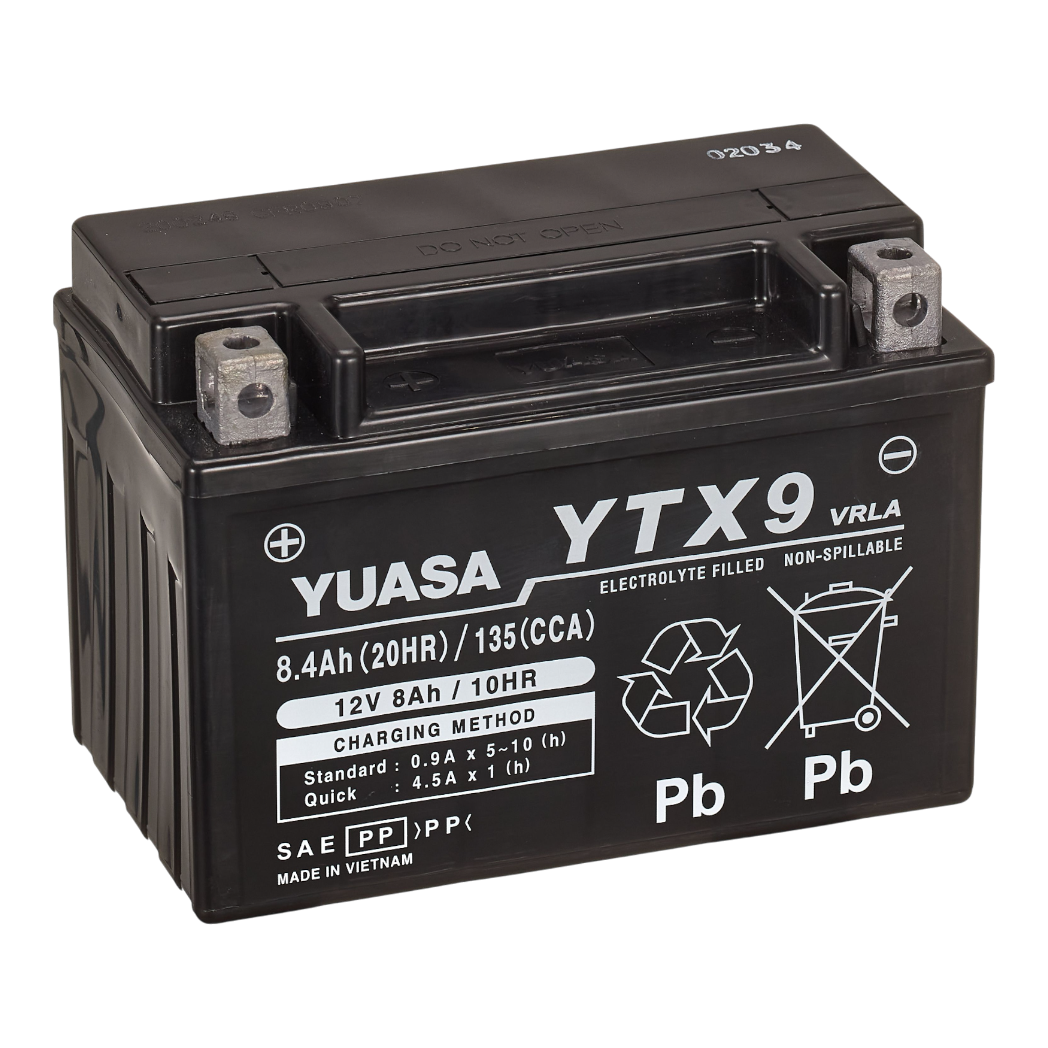 YUASA YTX9 WC 12V 8,4Ah/C20 - 135A (EN) Motorradbatterie WF