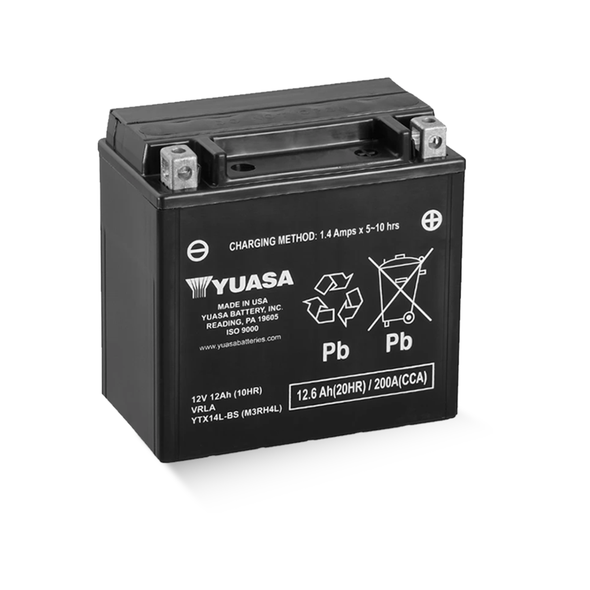 YUASA YTX14L-BS CP 12V 12,6Ah/C20 - 200A (EN) Motorradbatterie WF