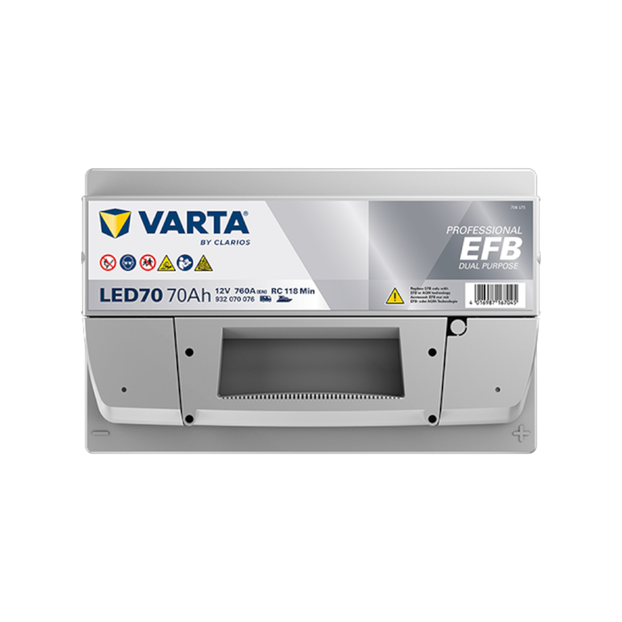 VARTA Professional Dual Purpose EFB 930070076 / LED70 EFB 12V 70Ah (EN) 760A (EN)