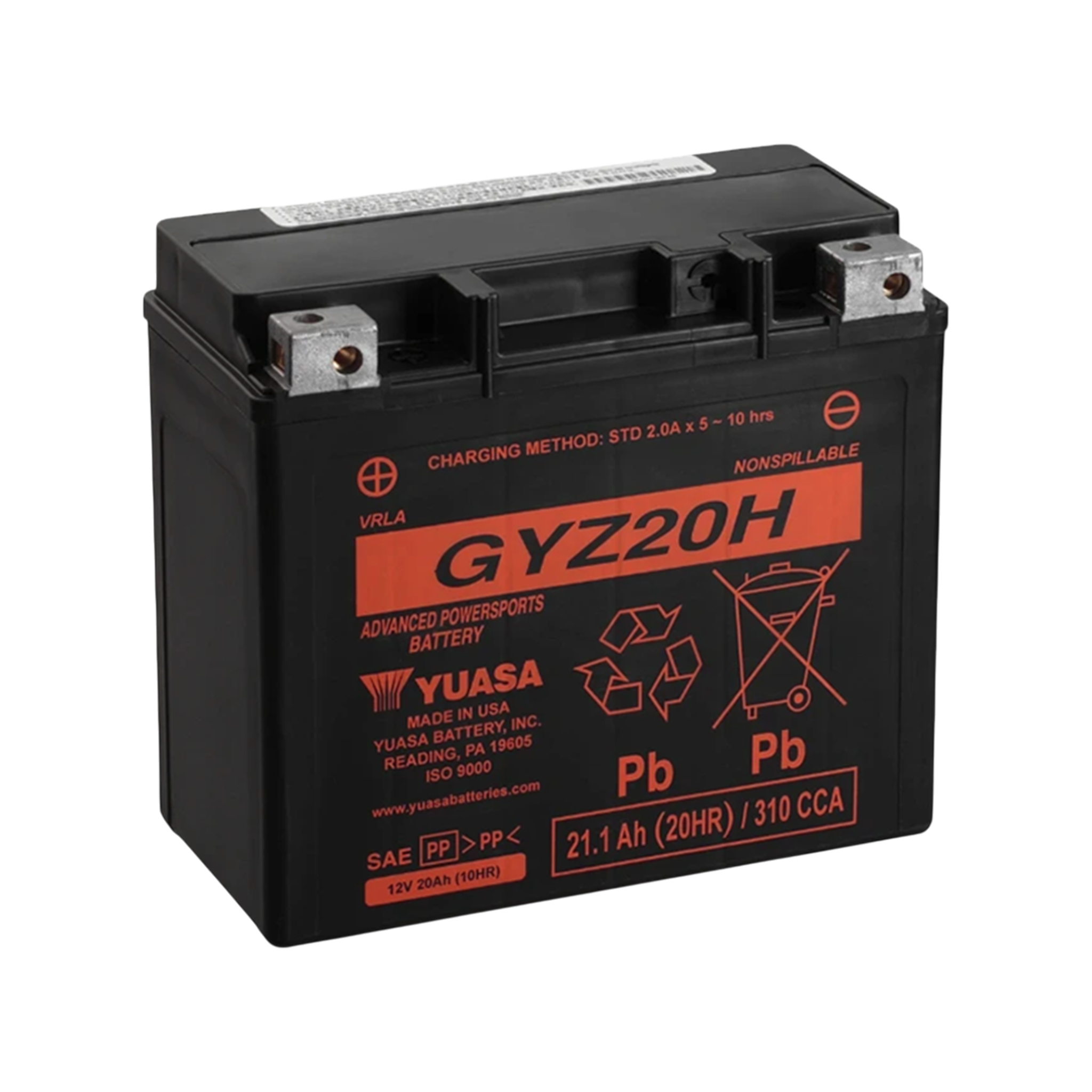 YUASA GYZ20H WC 12V 21,1Ah/C20 - 320A (EN) Motorradbatterie WF