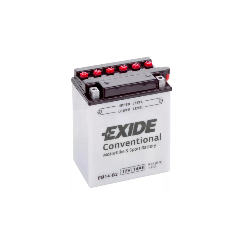 EXIDE EB14-B2 / YB14-B2 / 51414 12V 14Ah - 145A (EN) +/- Motorradbatterie tro mit Säurepack