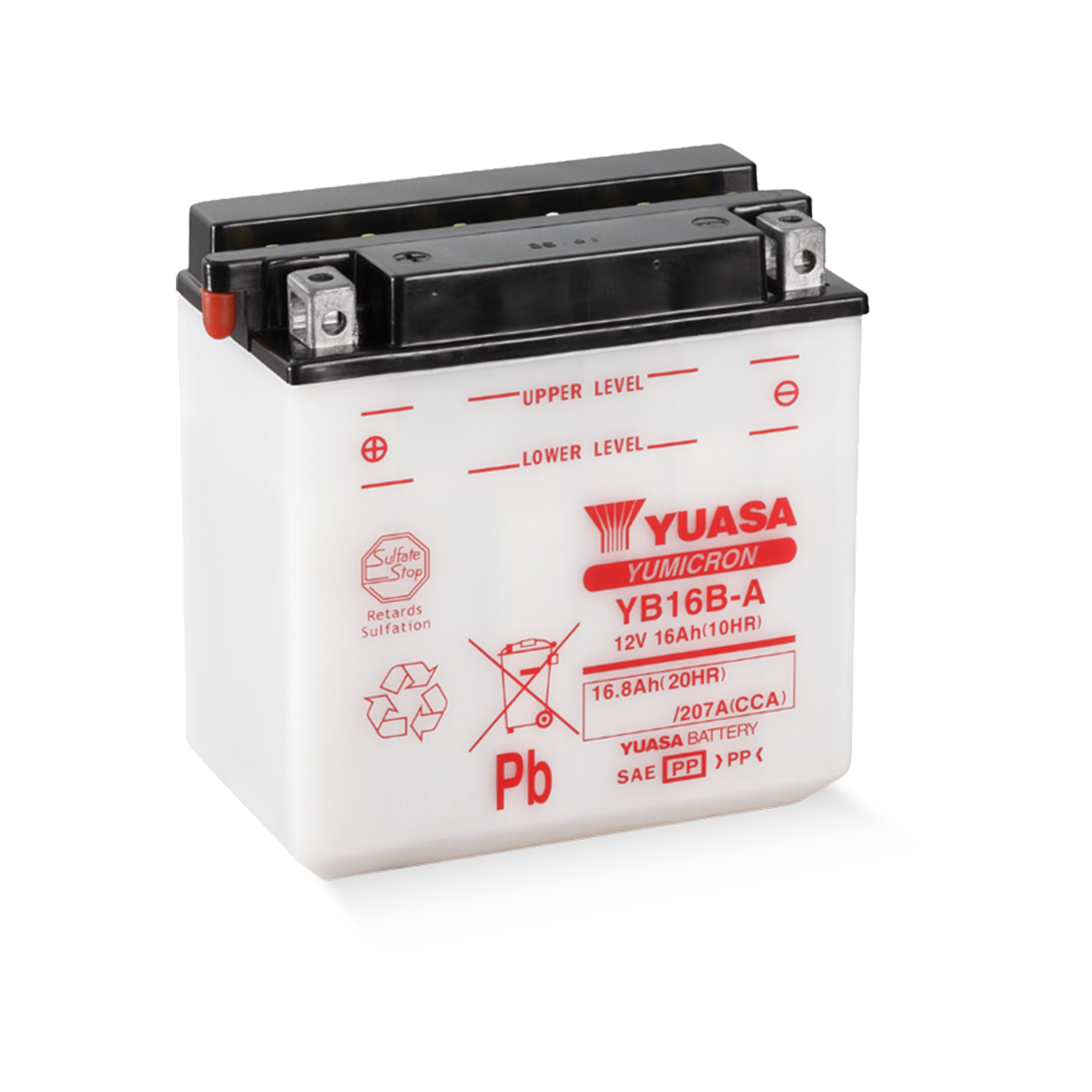 YUASA YB16B-A DC 12V 16,8Ah/C20 - 207A (EN) Motorradbatterie
