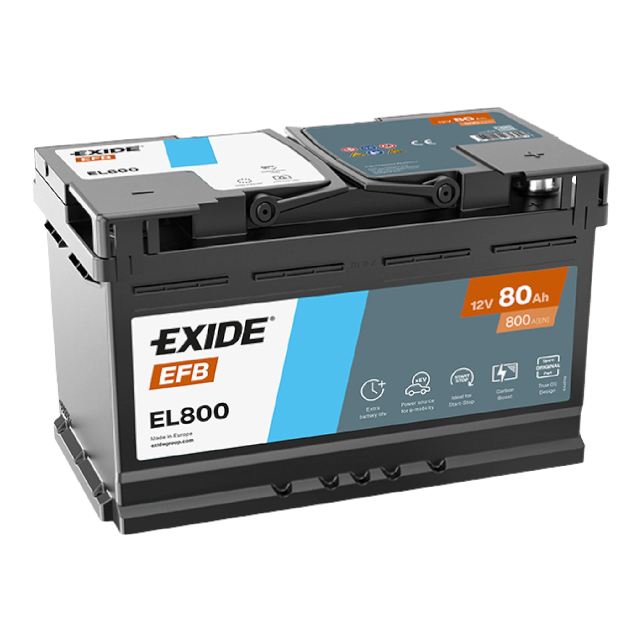 EXIDE EL800 EFB Pb Starterbatterie  12V 80Ah/C20 - 800A(EN)