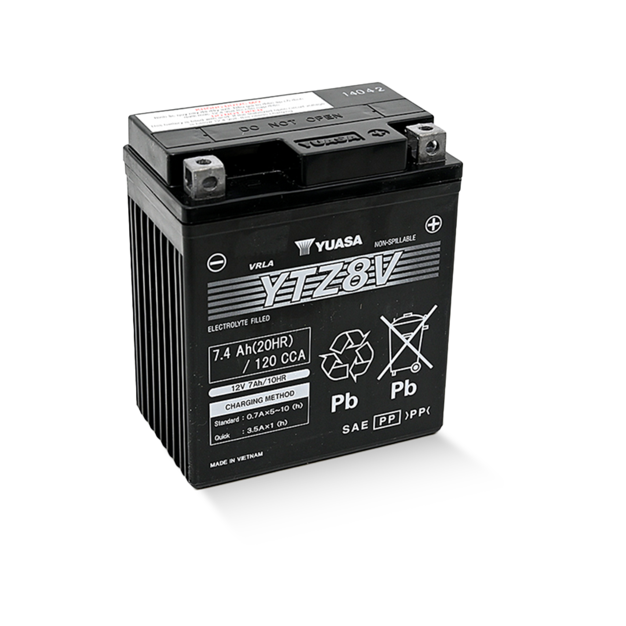 YUASA YTZ8V WC 12V 7,4Ah/C20 - 120A (EN) Motorradbatterie WF