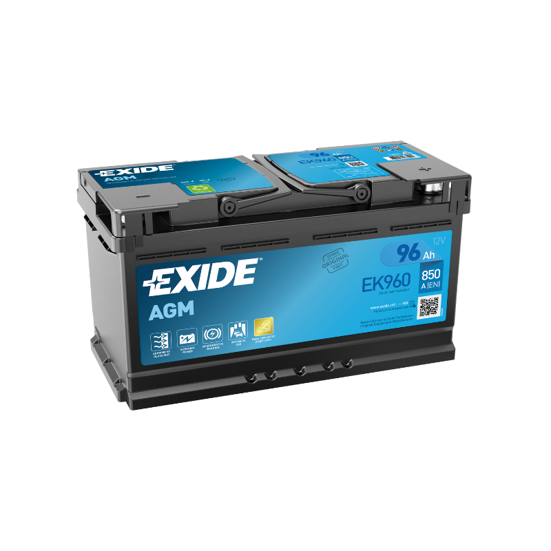 EXIDE EK960 AGM Pb Starterbatterie  12V 96Ah/C20 - 850A(EN)
