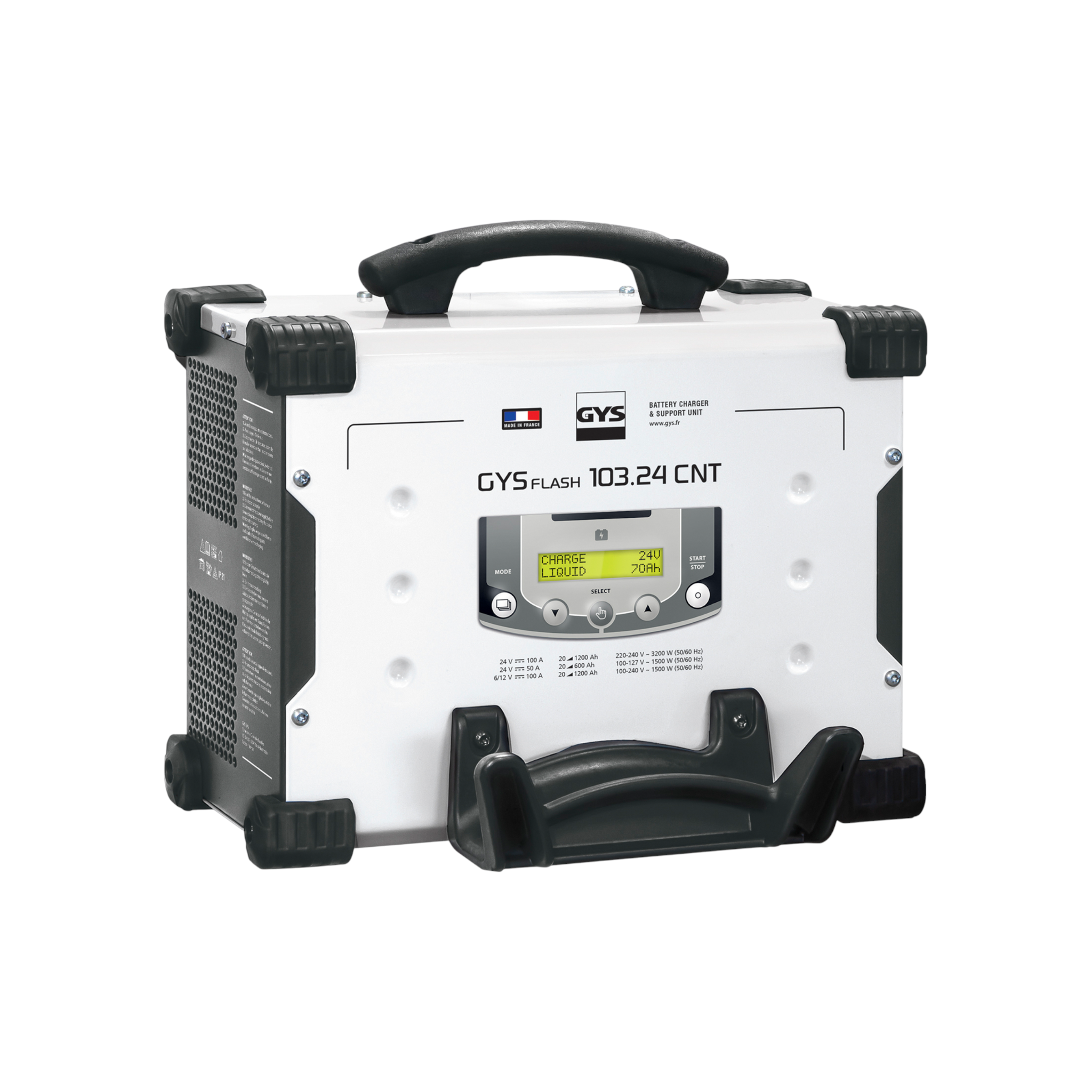 GYSFLASH 103.24 CNT FV 6V 12V 24V 100A  Automatisches Batterieladegerät ideal für die  Werkstatt mit 5m-Kabel