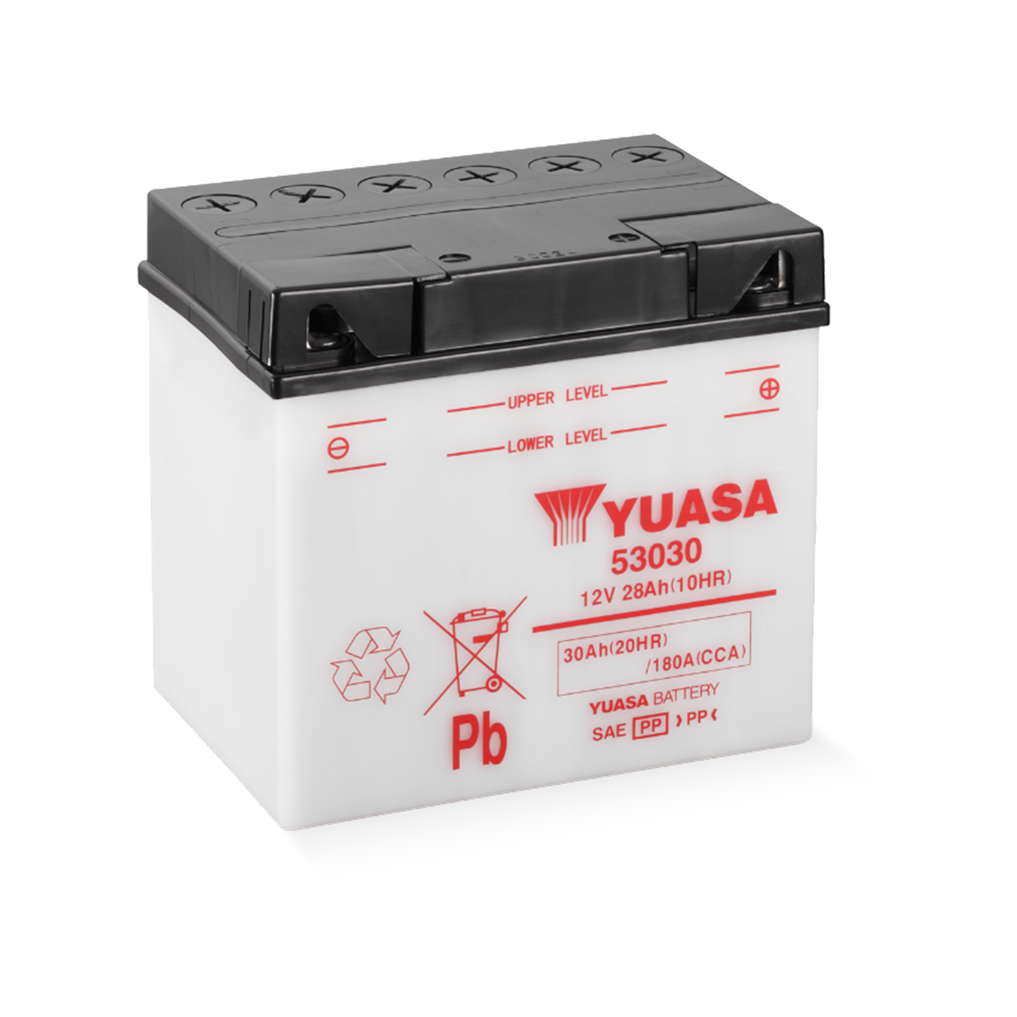 YUASA 53030 DC 12V 30Ah/C20 - 180A (EN) Motorradbatterie