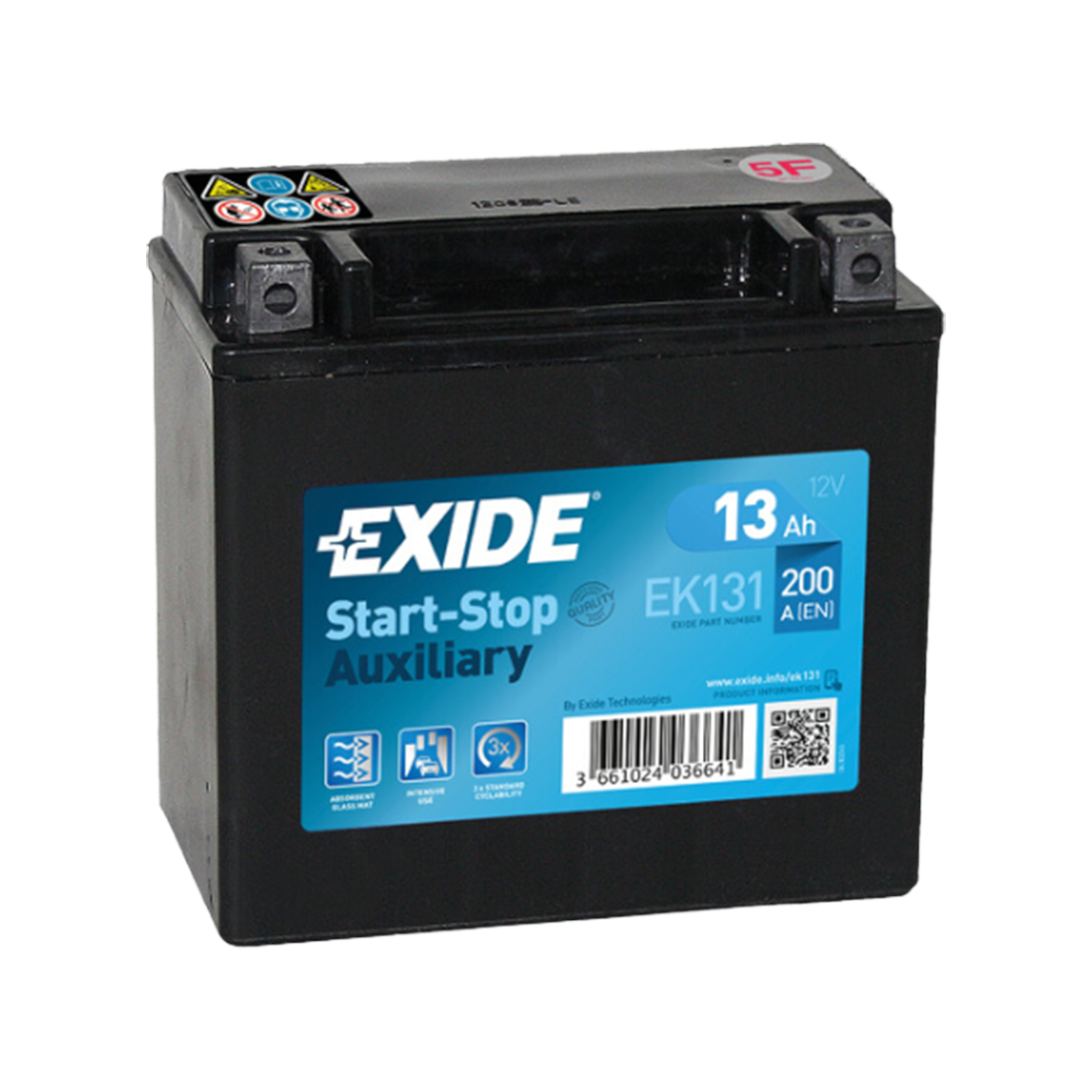 EXIDE EK131 AGM Pb Backup-Batterie 12V 13Ah/C20 - 200A(EN)