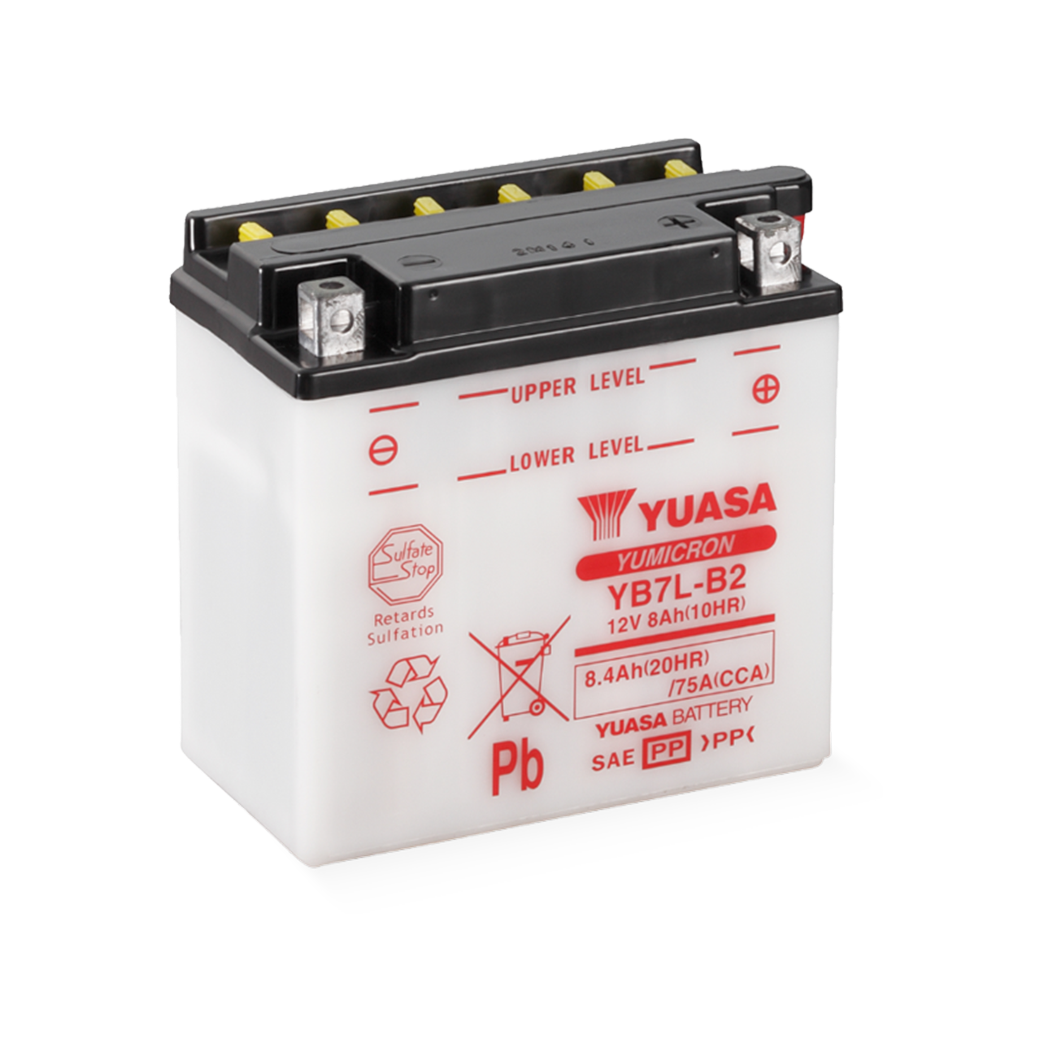 YUASA YB7L-B2 DC 12V 8,4Ah/C20 - 75A (EN) Motorradbatterie