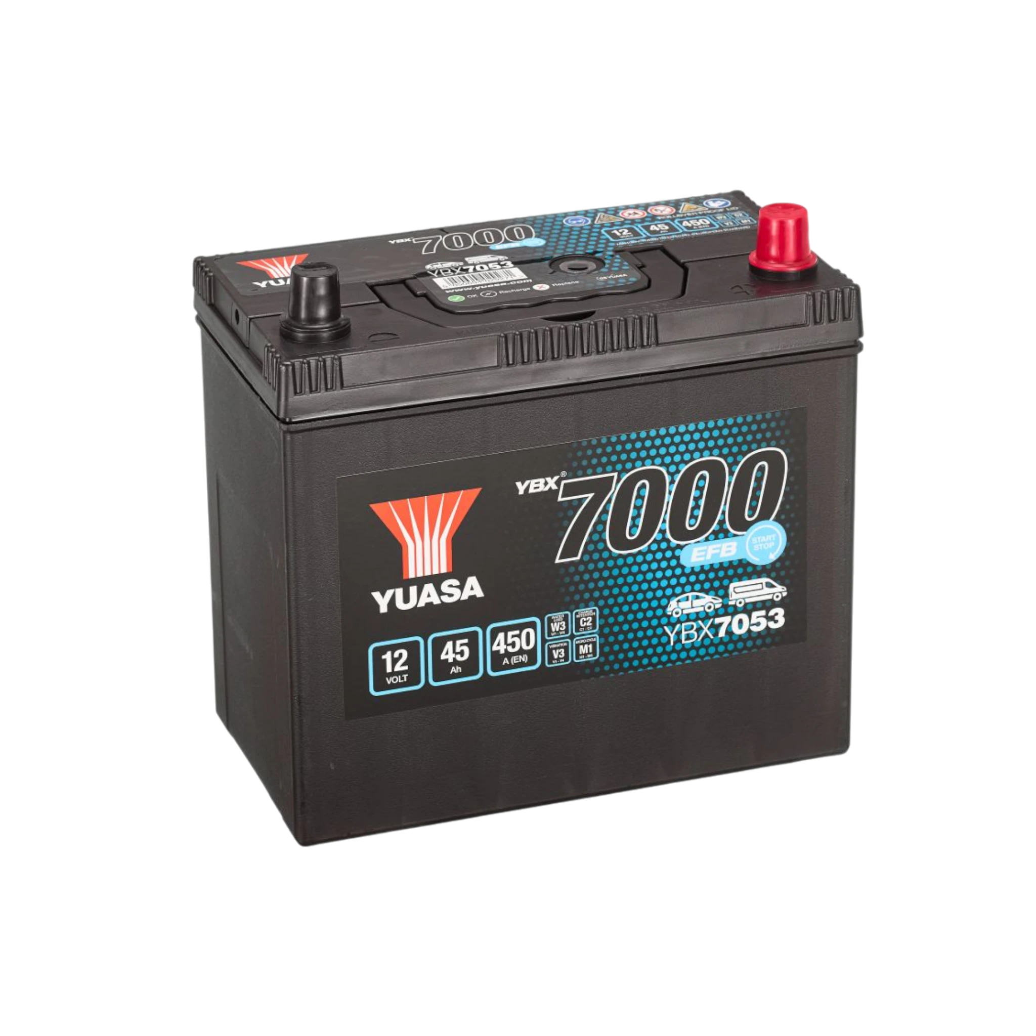 YUASA YBX7053 EFB Start/Stop Starterbatterie  12V 45Ah 450A(EN)