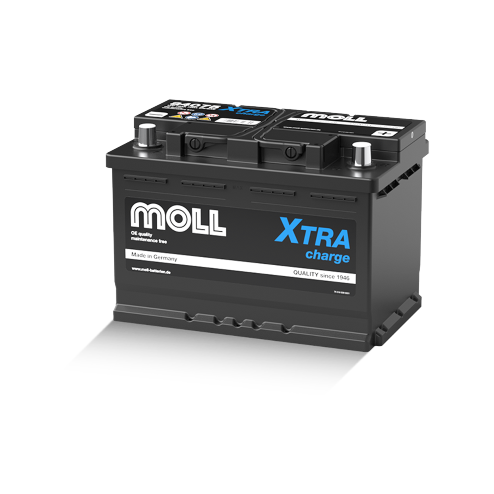 MOLL 84075  XTRA Charge "MADE IN GERMANY" Starterbatterie  12V 75Ah(20h) 720A(EN)