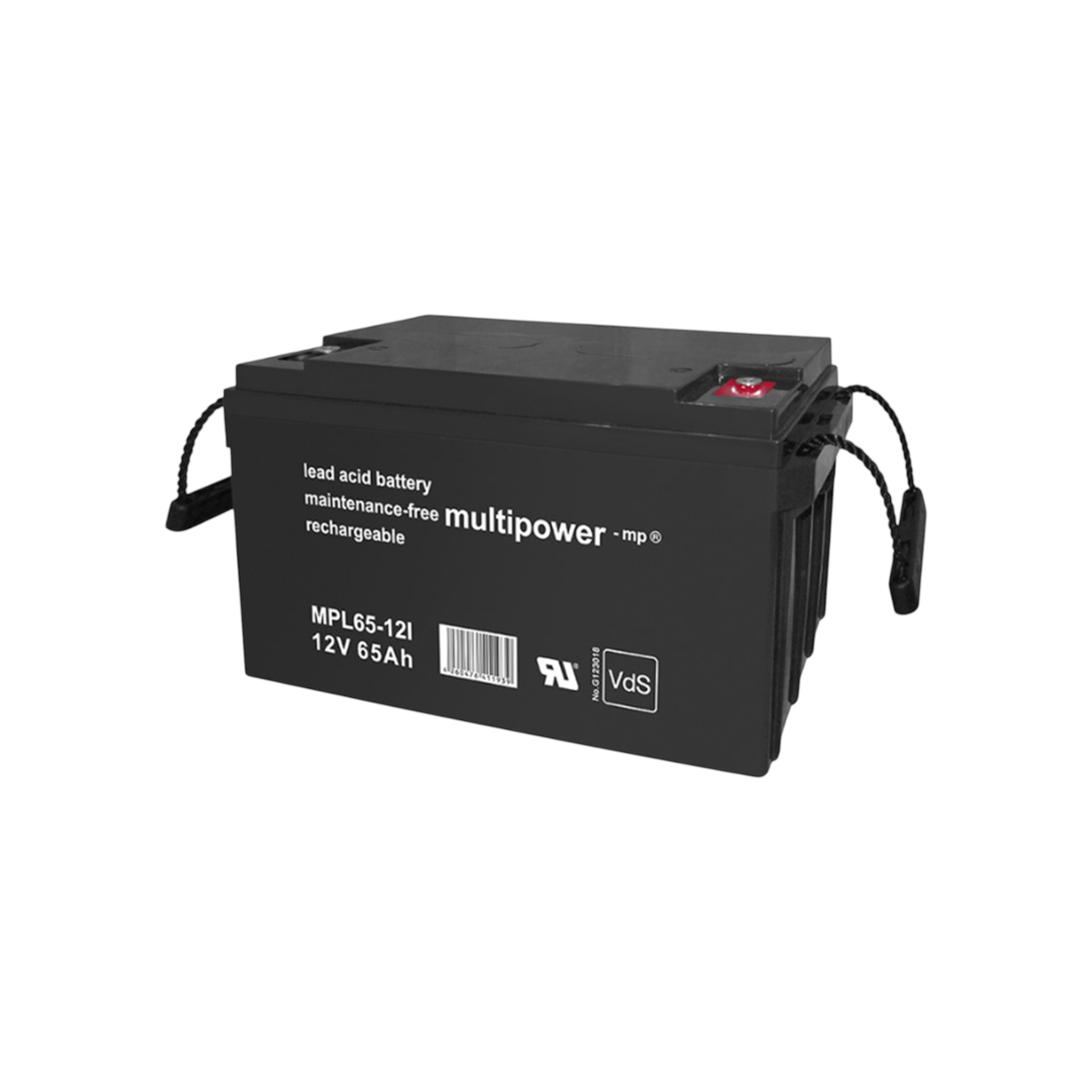 MULTIPOWER MPL65-12I VdS AGM Akku Pb 12V 65Ah M6 Innenliegender Anschluss