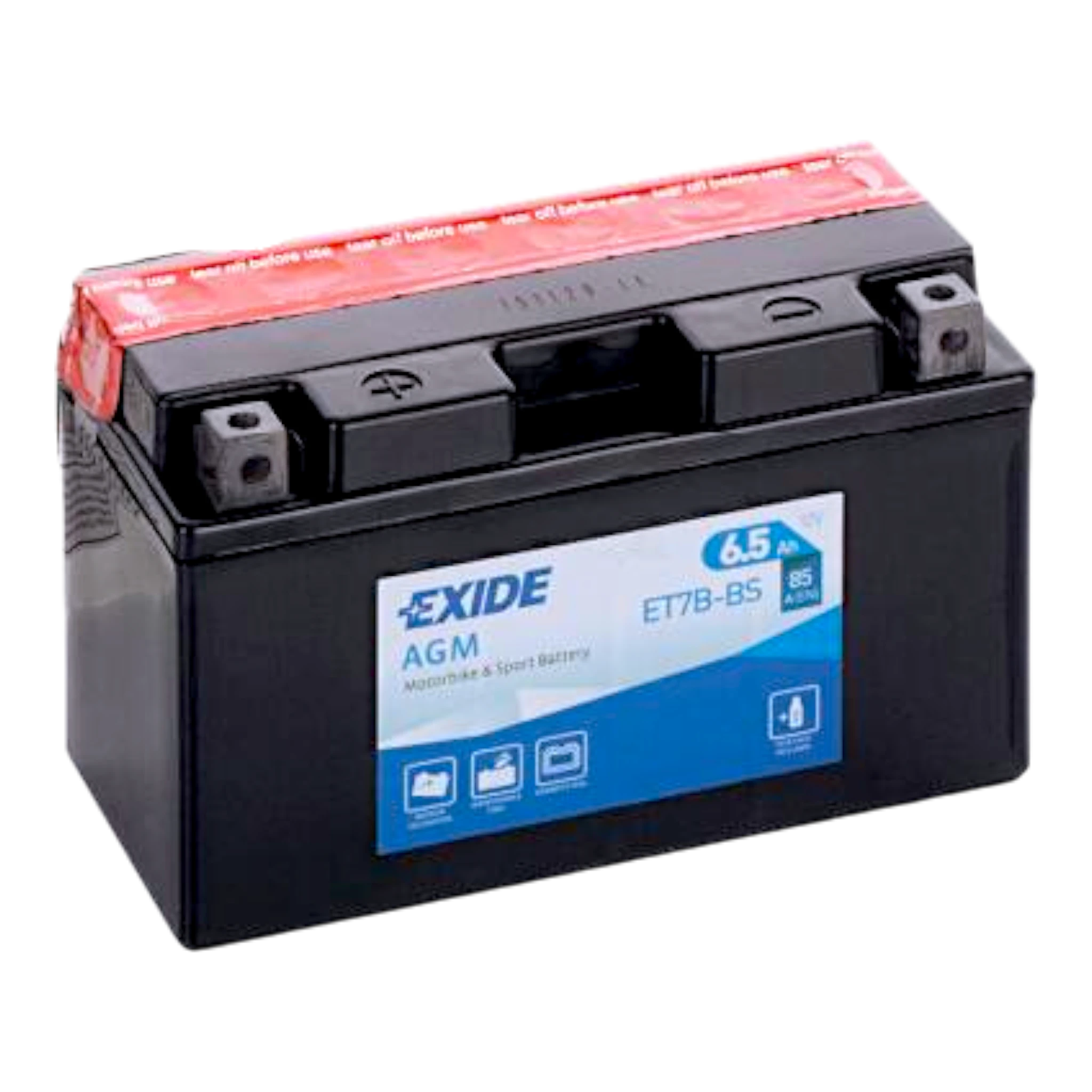 EXIDE ET7B-BS / YT7B-BS 12V 7Ah - 85A (EN) +/- Motorradbatterie WF