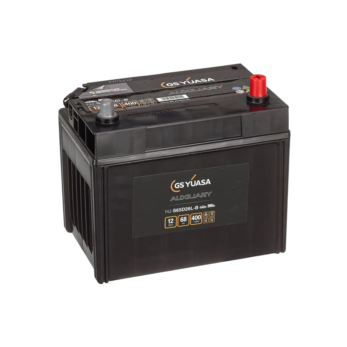 YUASA HJ-S65D26L-B AGM Starterbatterie 12V 68Ah 400A