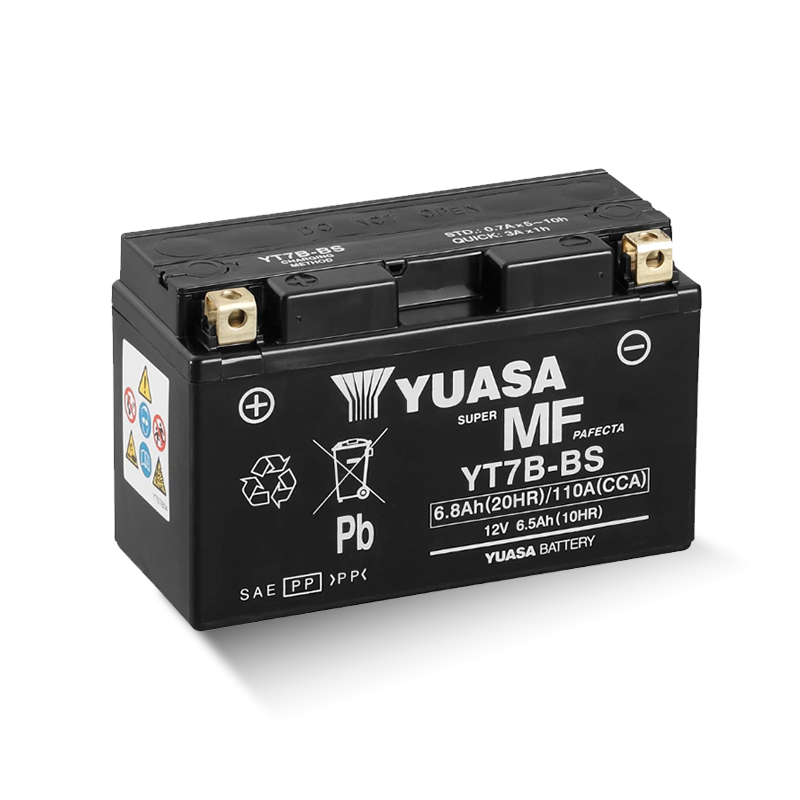 YUASA YT7B-BS / 50791 12V 6,8Ah/C20 - 110A (EN) Motorradbatterie WF