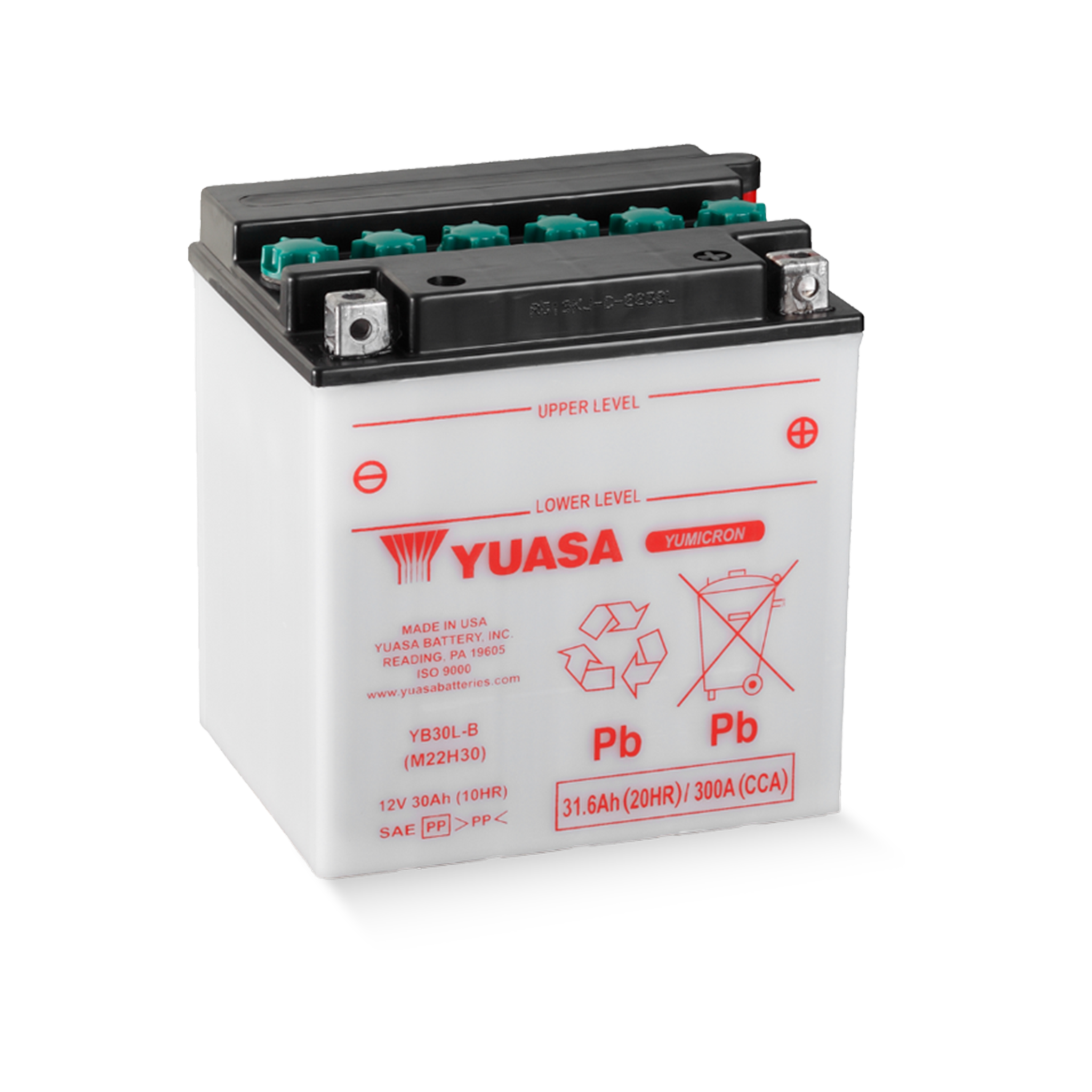 YUASA YB30L-B DC 12V 31,6Ah/C20 - 300A (EN) Motorradbatterie