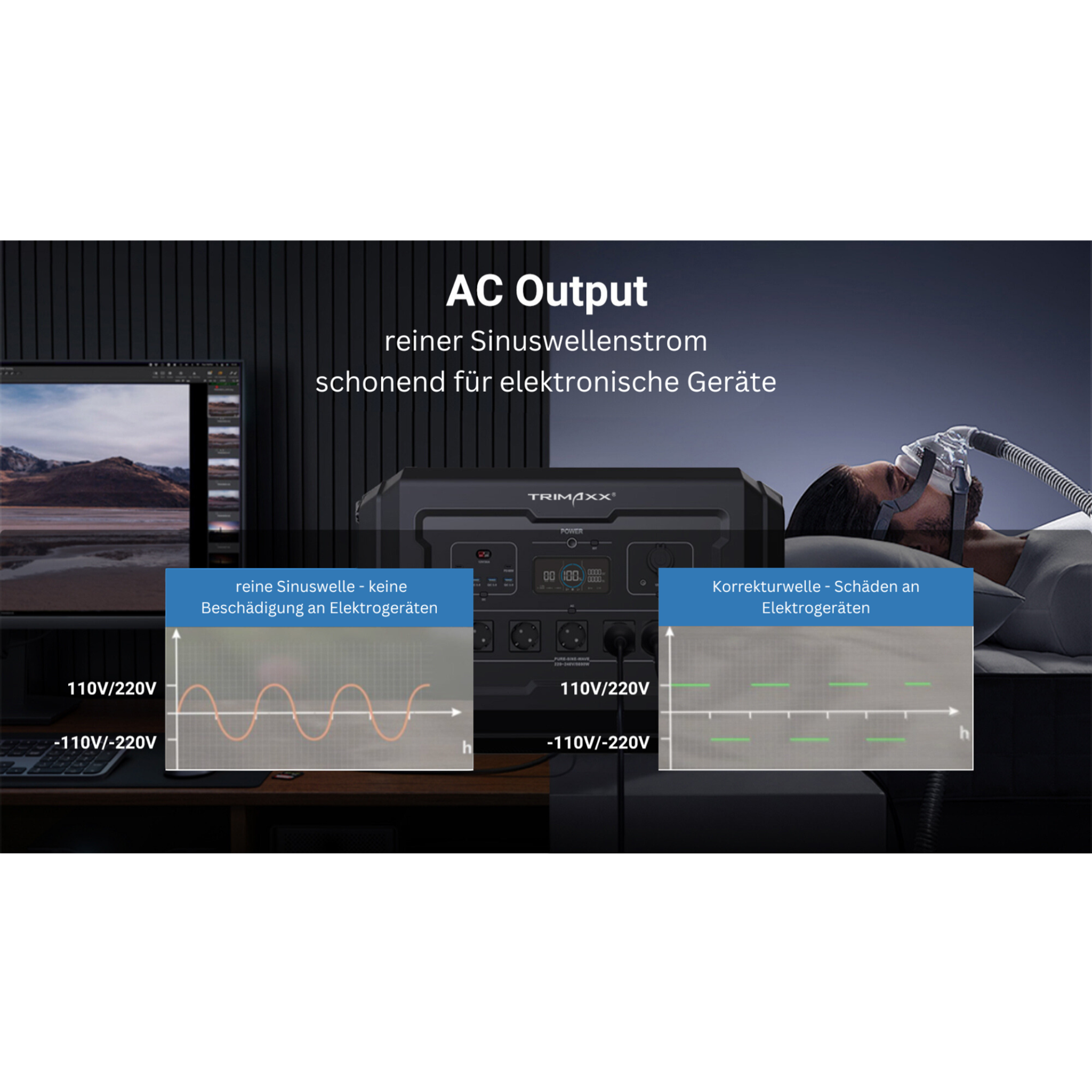 TRIMAXX PPS 3.0 professional Portable Powerstation  3072 Wh LiFePo4  Tragbare Stromversorgung in Kofferformat inkl. Wechselrichter bis 3600 Watt Dauerlast