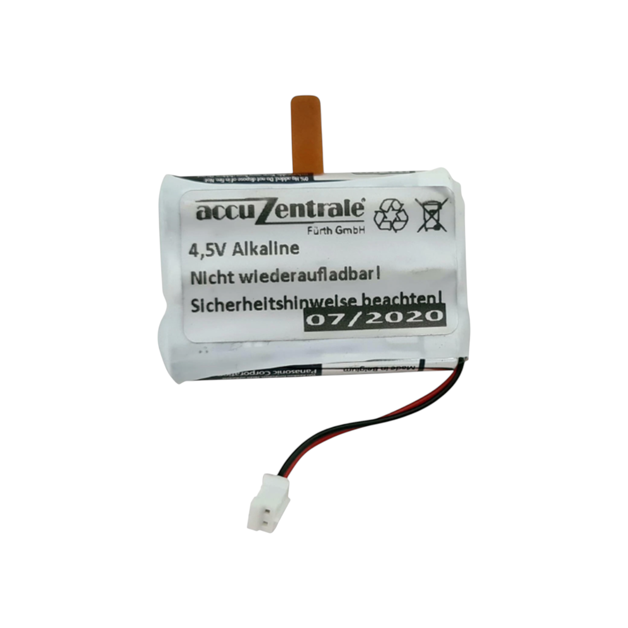 Konfektion Batterie passend für Safe-O-Tronic 38400200 Alkaline 4,5V mit 2-poligem Stecker