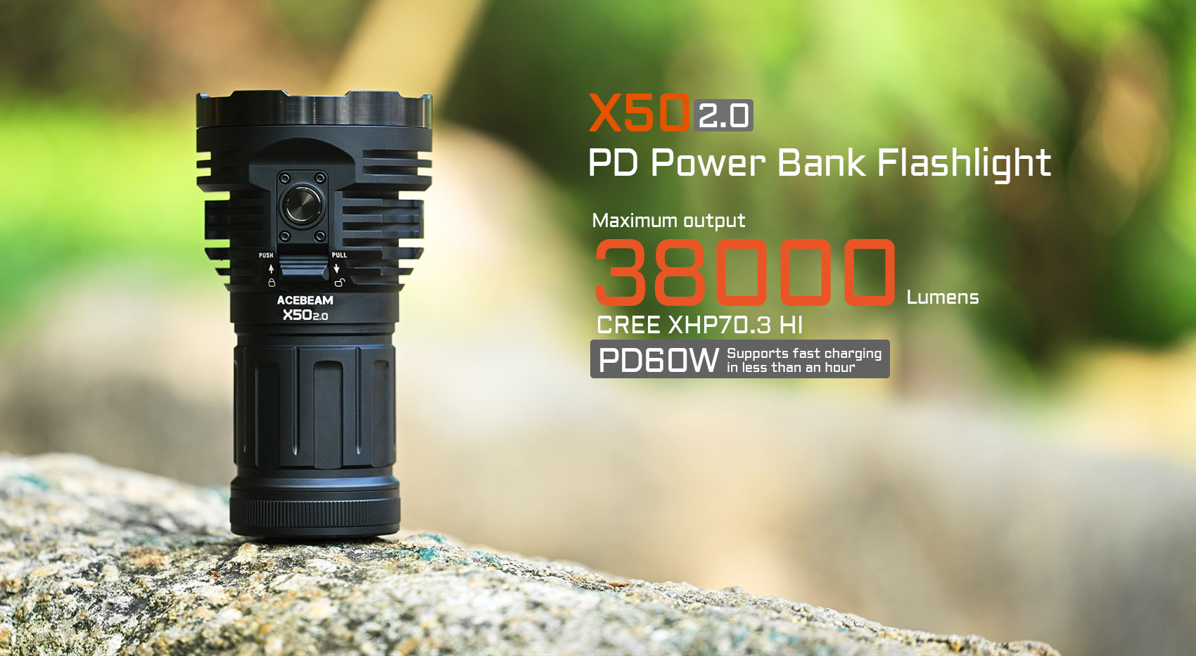 AceBeam X50 2.0 mit 45.000 Lumen