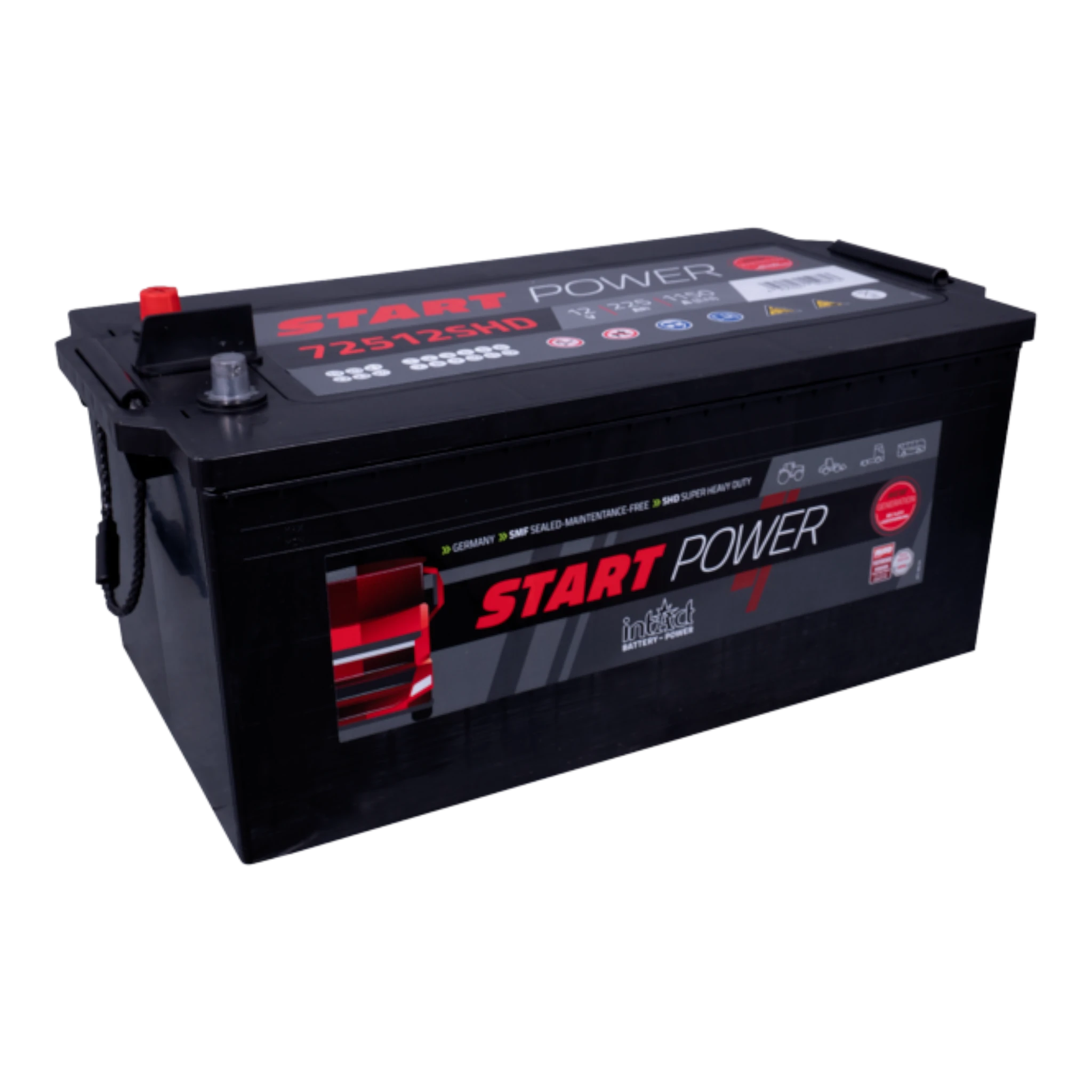 intAct Start-Power Truck 72512SHDGUG - LKW Batterie 12V, 225,00Ah, 1150A