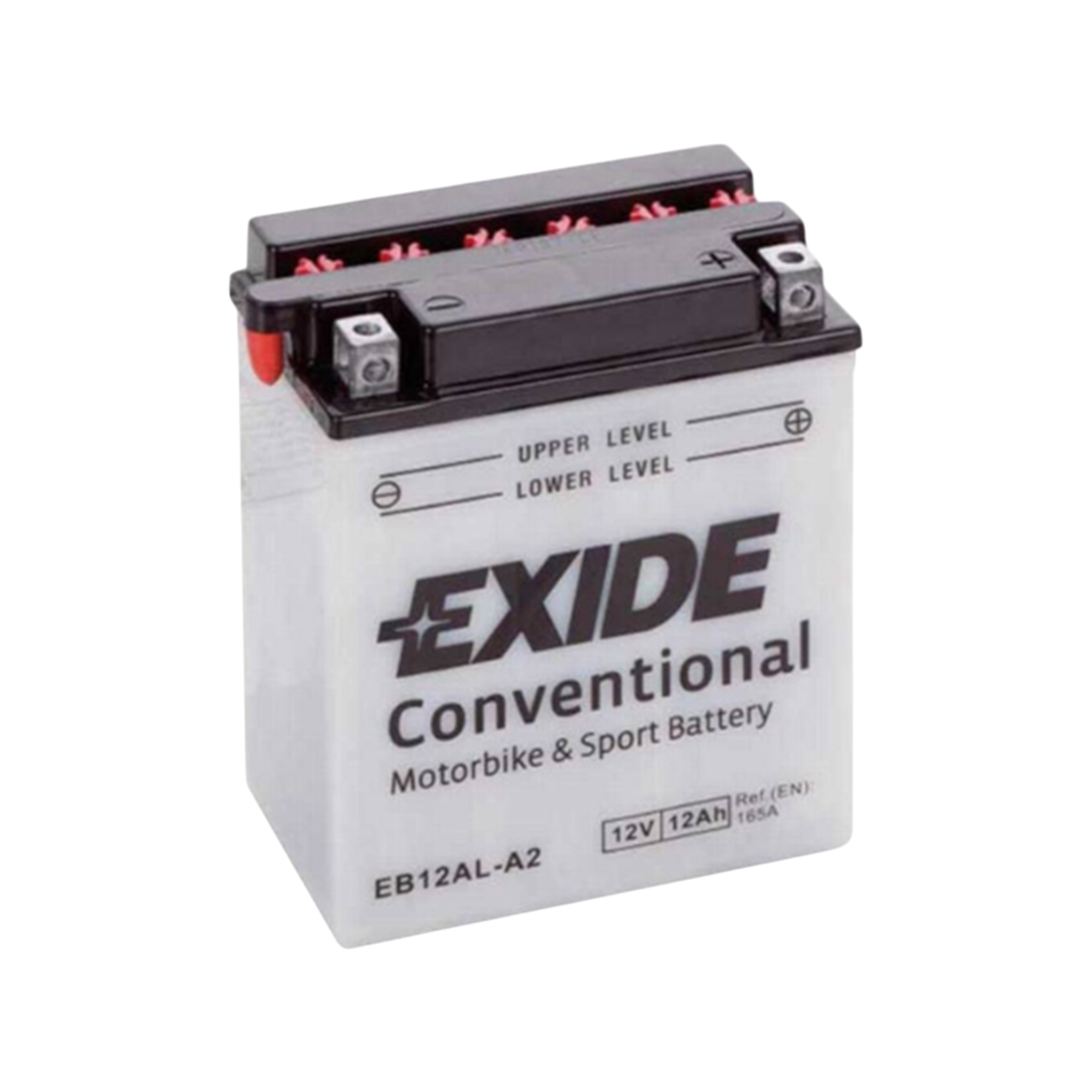 EXIDE EB12AL-A2 12V 12Ah - 165A (EN) -/+ Motorradbatterie tro mit Säurepack