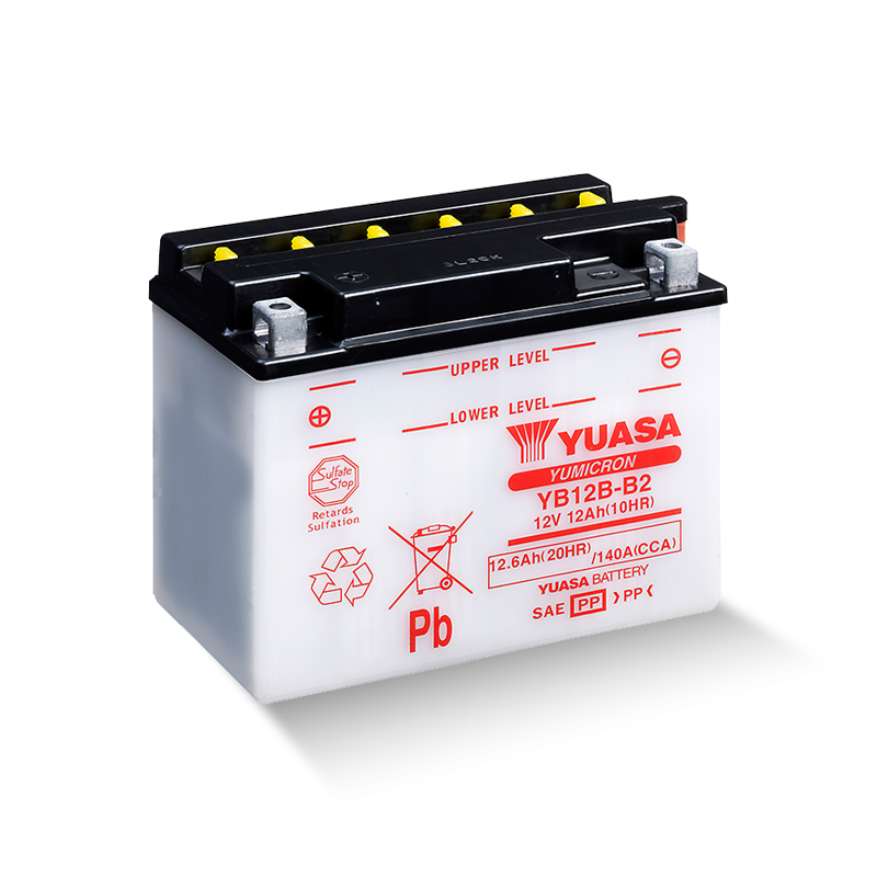 YUASA YB12B-B2 / 51212 12V 11,6Ah/C20 - 140A (EN) Motorradbatterie