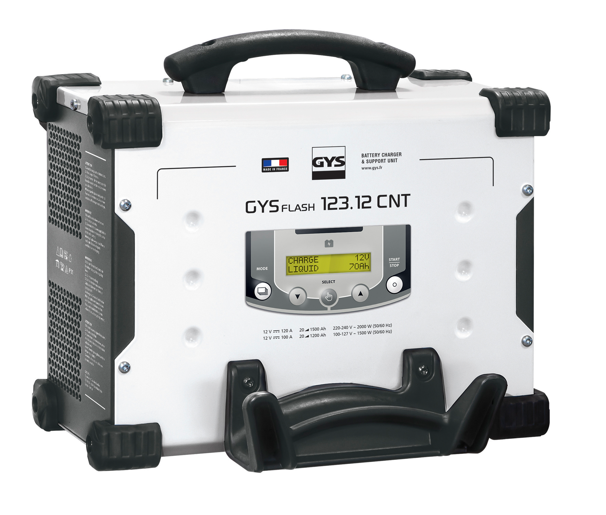 GYSFLASH 123.12 CNT-FV 12V 120A Automatisches Batterieladegerät ideal für die  Werkstatt mit 5m Kabel