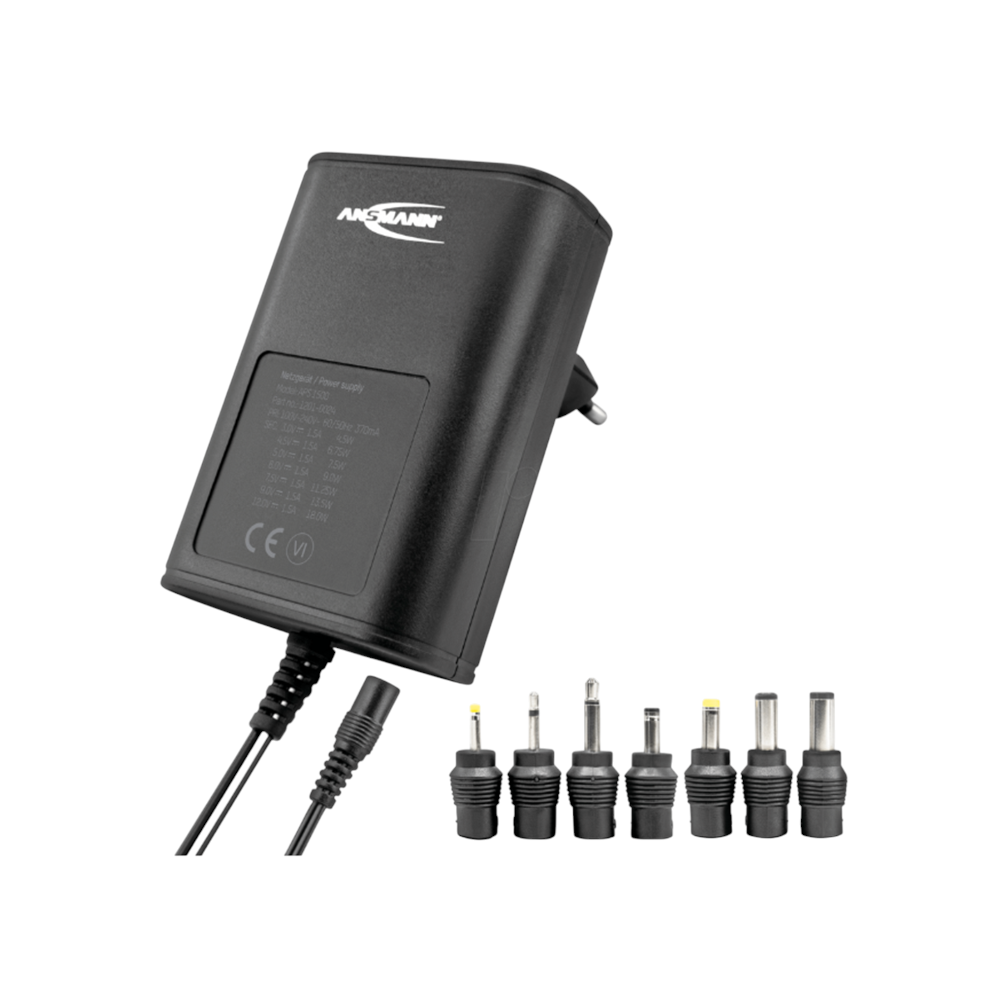 ANSMANN Steckernetzteil APS 1500 230V auf 3-12V max. 18W