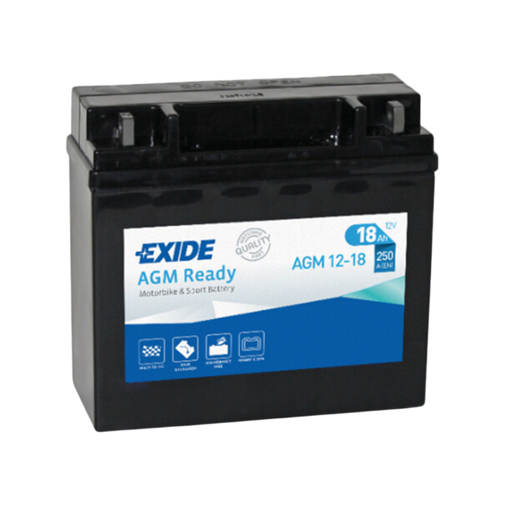EXIDE AGM12-18 12V 18Ah 250A Motorradbatterie WF