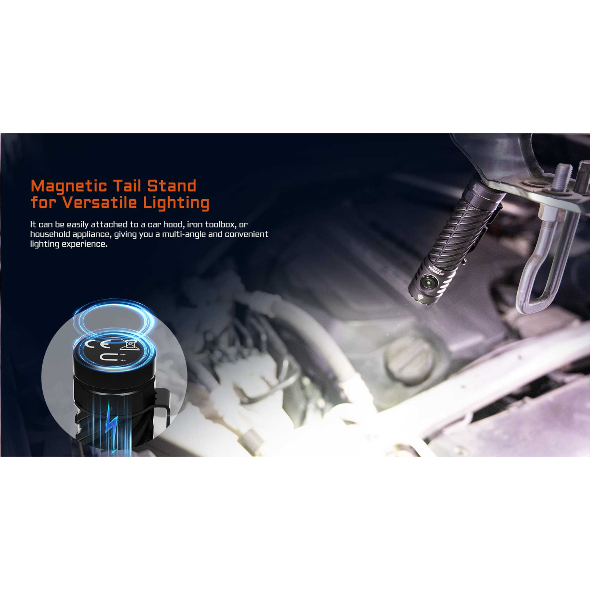 ACEBEAM EC20 LED-Taschenlampe  SFT-25R HI 6500K Multi-Light Source EDC Flashlight scwarz