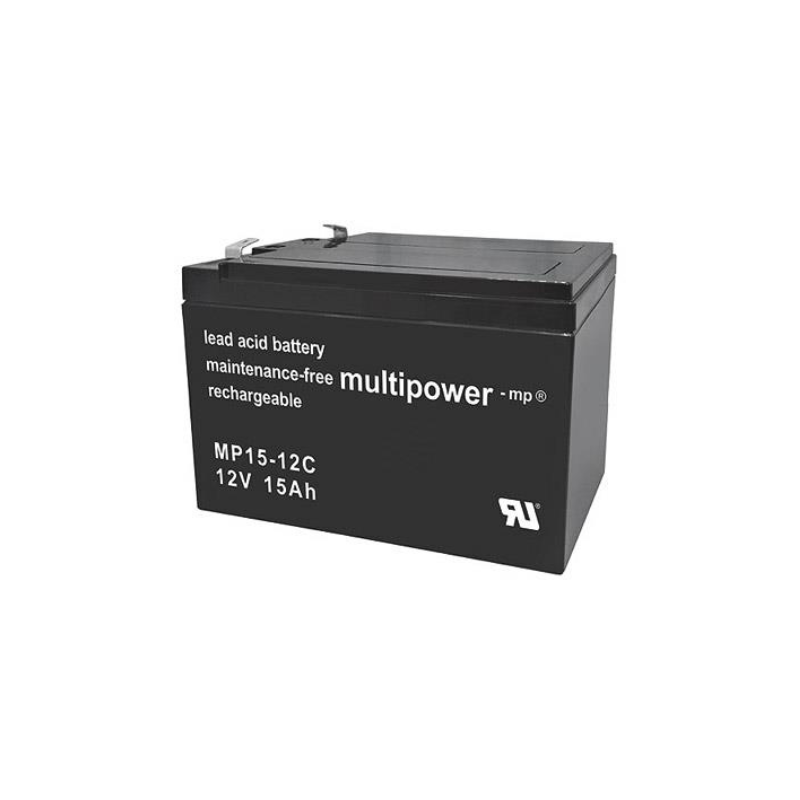MULTIPOWER MPC15-12 AGM Akku Pb 12V 15Ah zyklenfest 6,3mm Fastonstecker
