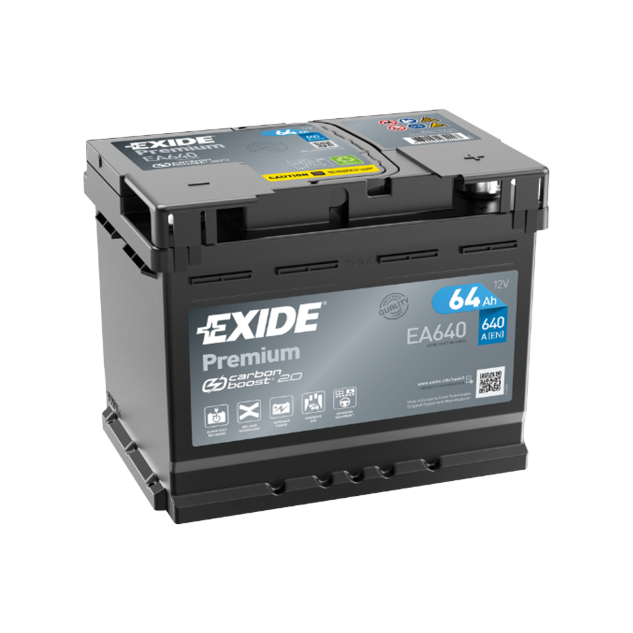 EXIDE Premium EA640 Pb Starterbatterie  12V 64 Ah/C20 - 640A(EN)