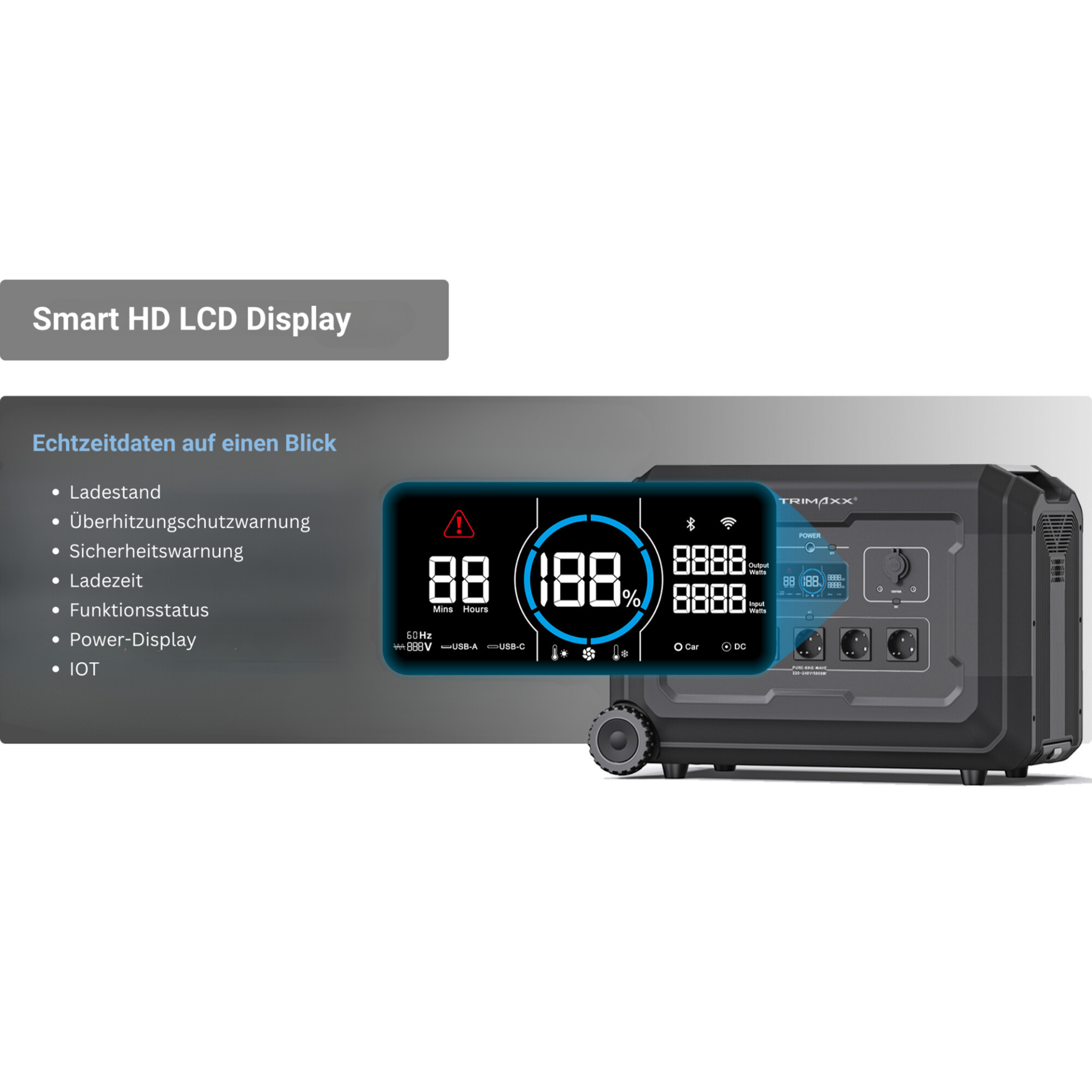 TRIMAXX PPS 3.0 professional Portable Powerstation  3072 Wh LiFePo4  Tragbare Stromversorgung in Kofferformat inkl. Wechselrichter bis 3600 Watt Dauerlast