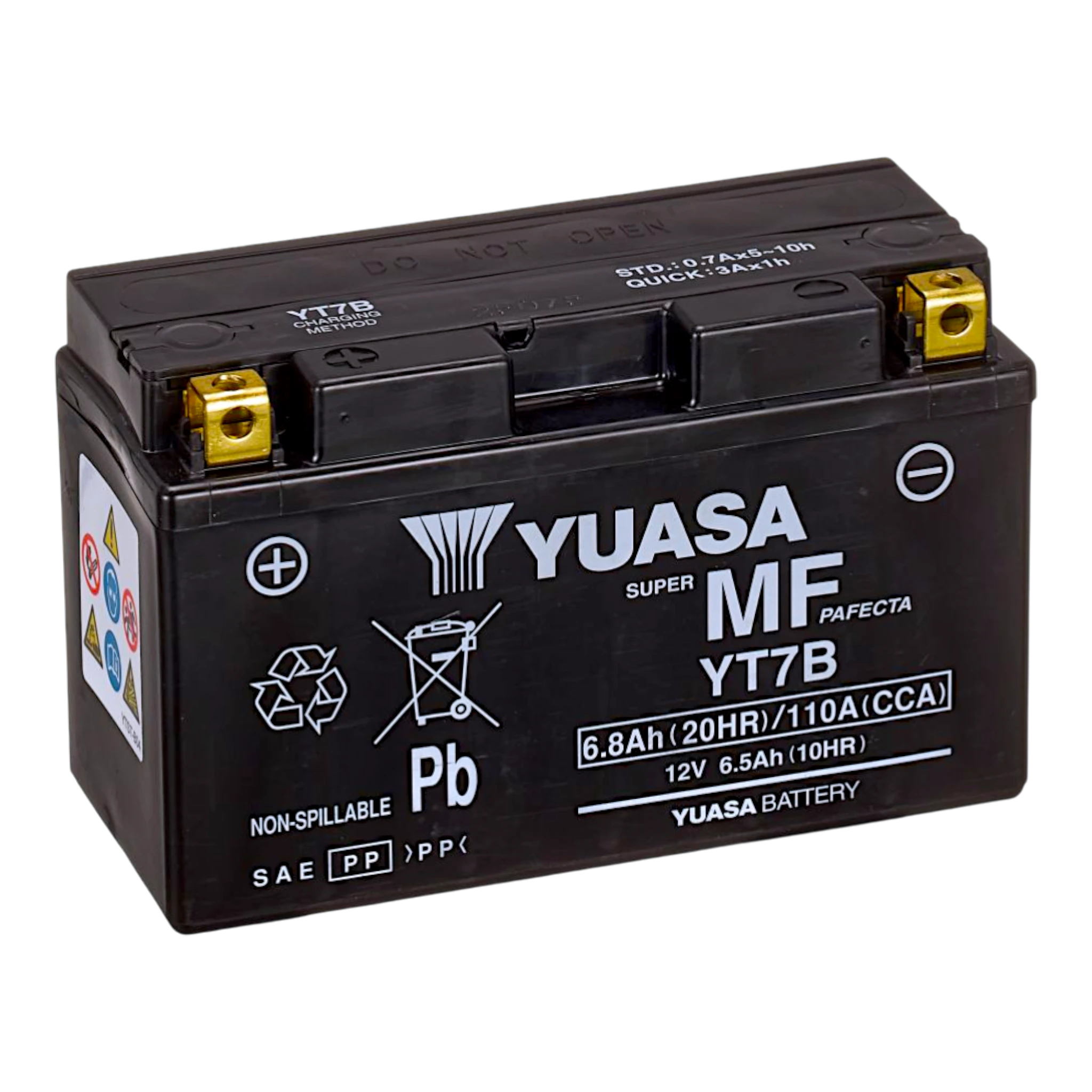 YUASA YT7B WC 12V 6,8Ah/C20 - 110A (EN) Motorradbatterie WF