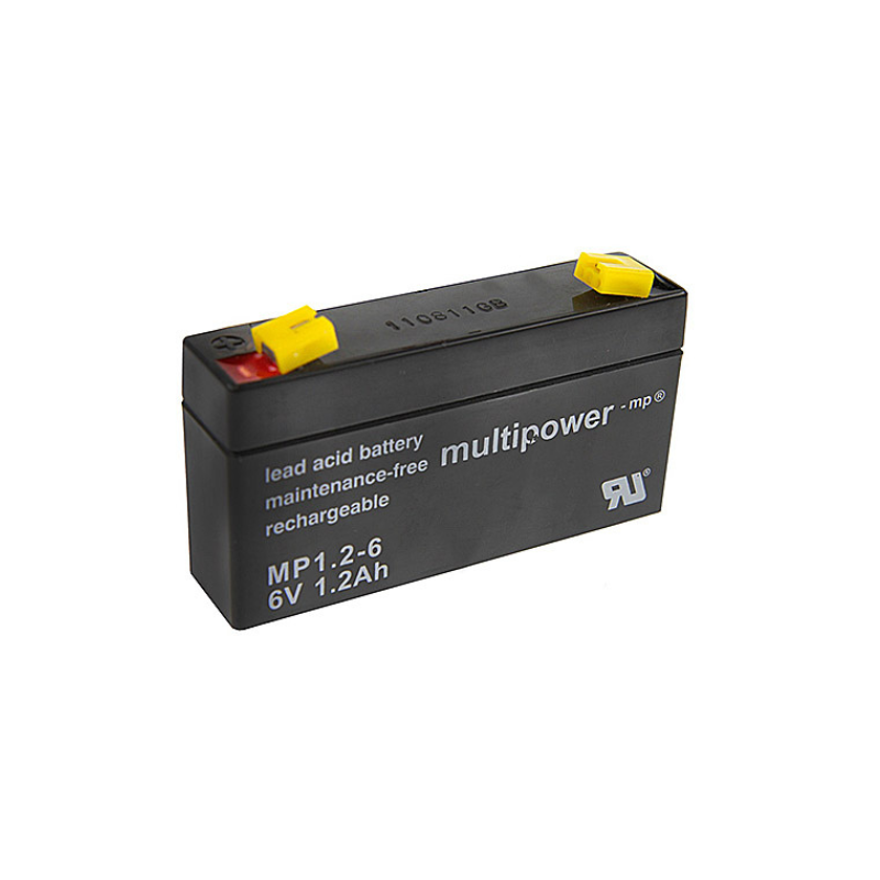 MULTIPOWER MP1.2-6 AGM Akku  Pb 6V 1,2Ah 4,8mm Fastonstecker