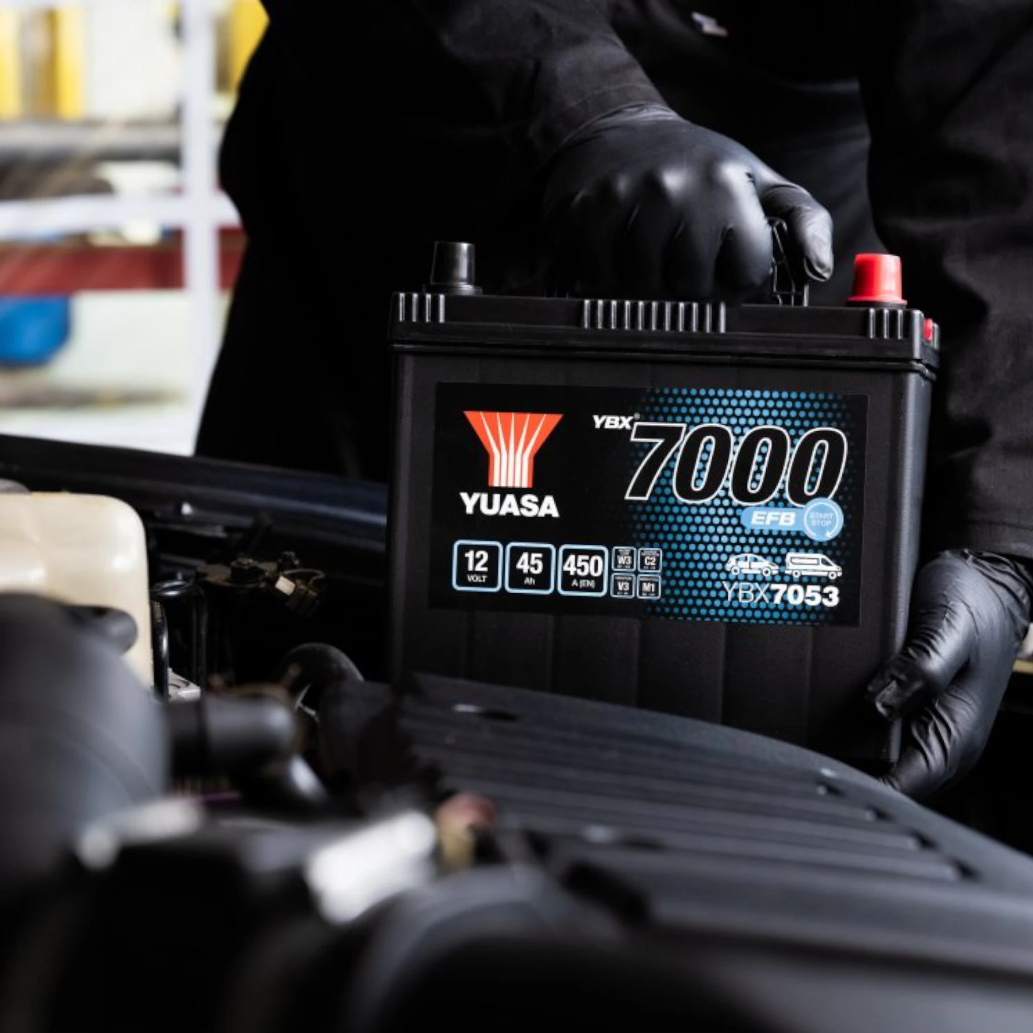 YUASA YBX7053 EFB Start/Stop Starterbatterie  12V 45Ah 450A(EN)