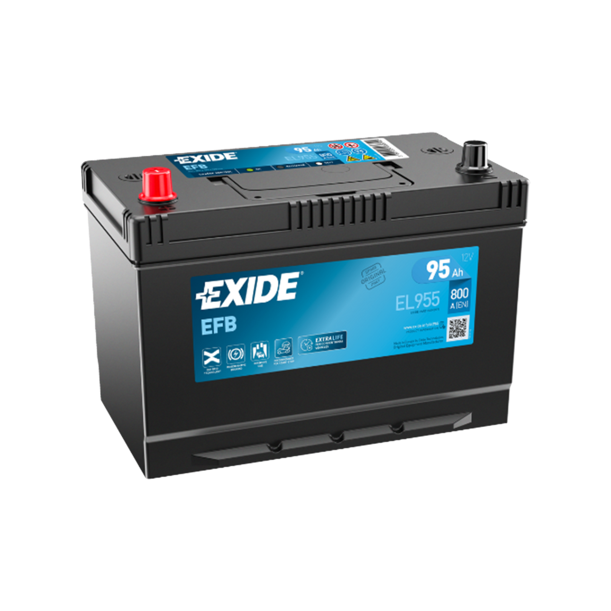 EXIDE EL955 EFB Pb Starterbatterie 12V 95Ah(C20) 800A(EN)